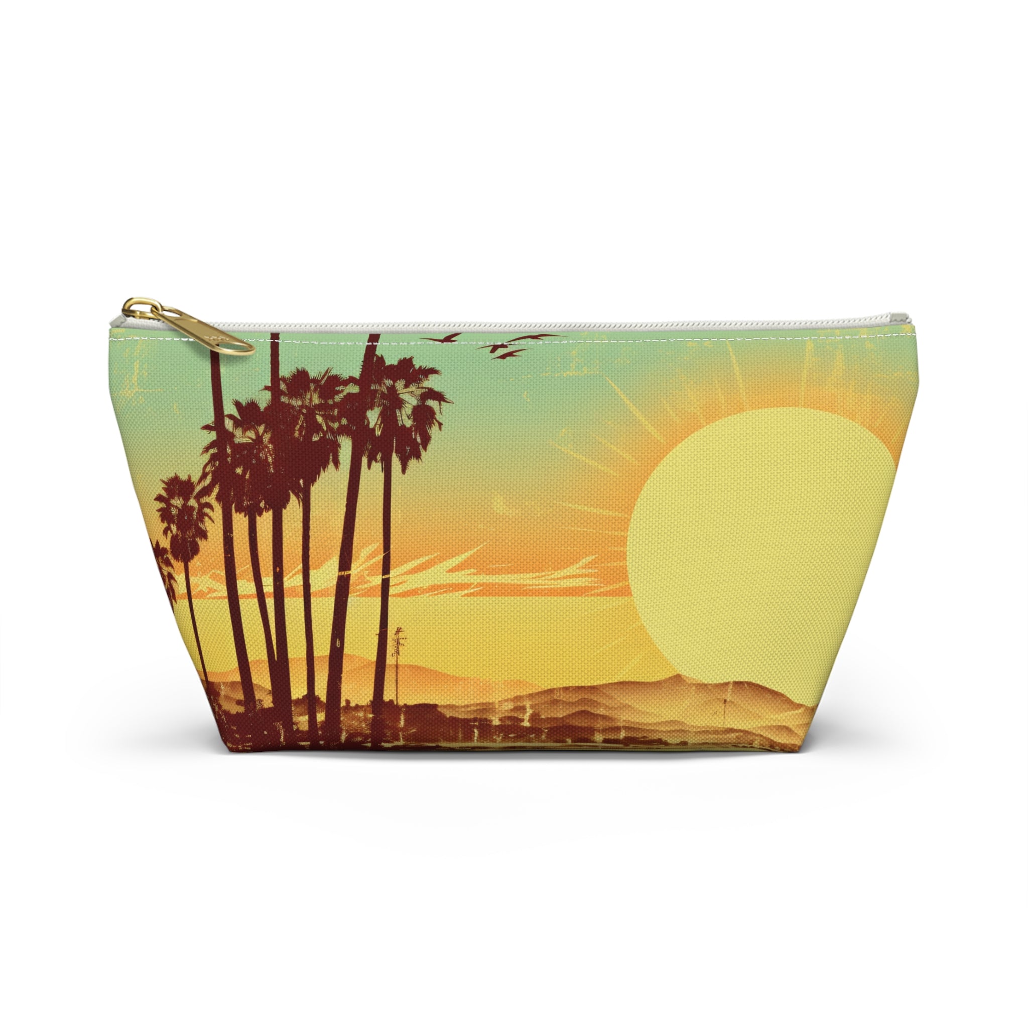 " The Californian" Accessory Pouch w T-bottom - Black and White