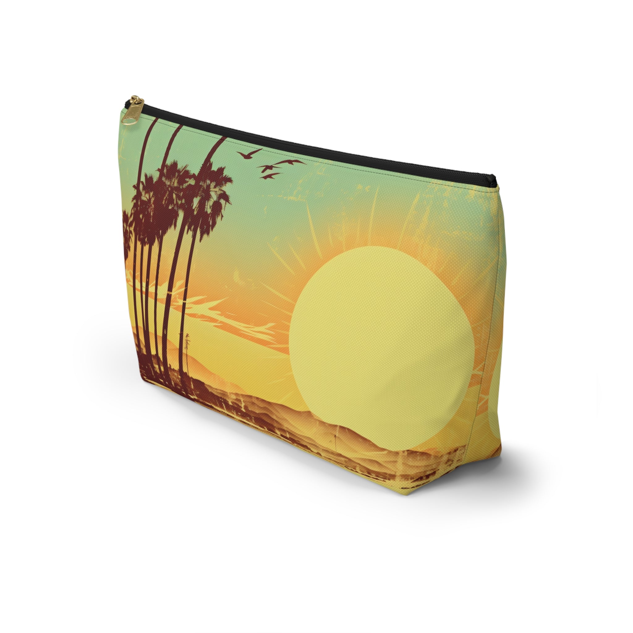 " The Californian" Accessory Pouch w T-bottom - Black and White