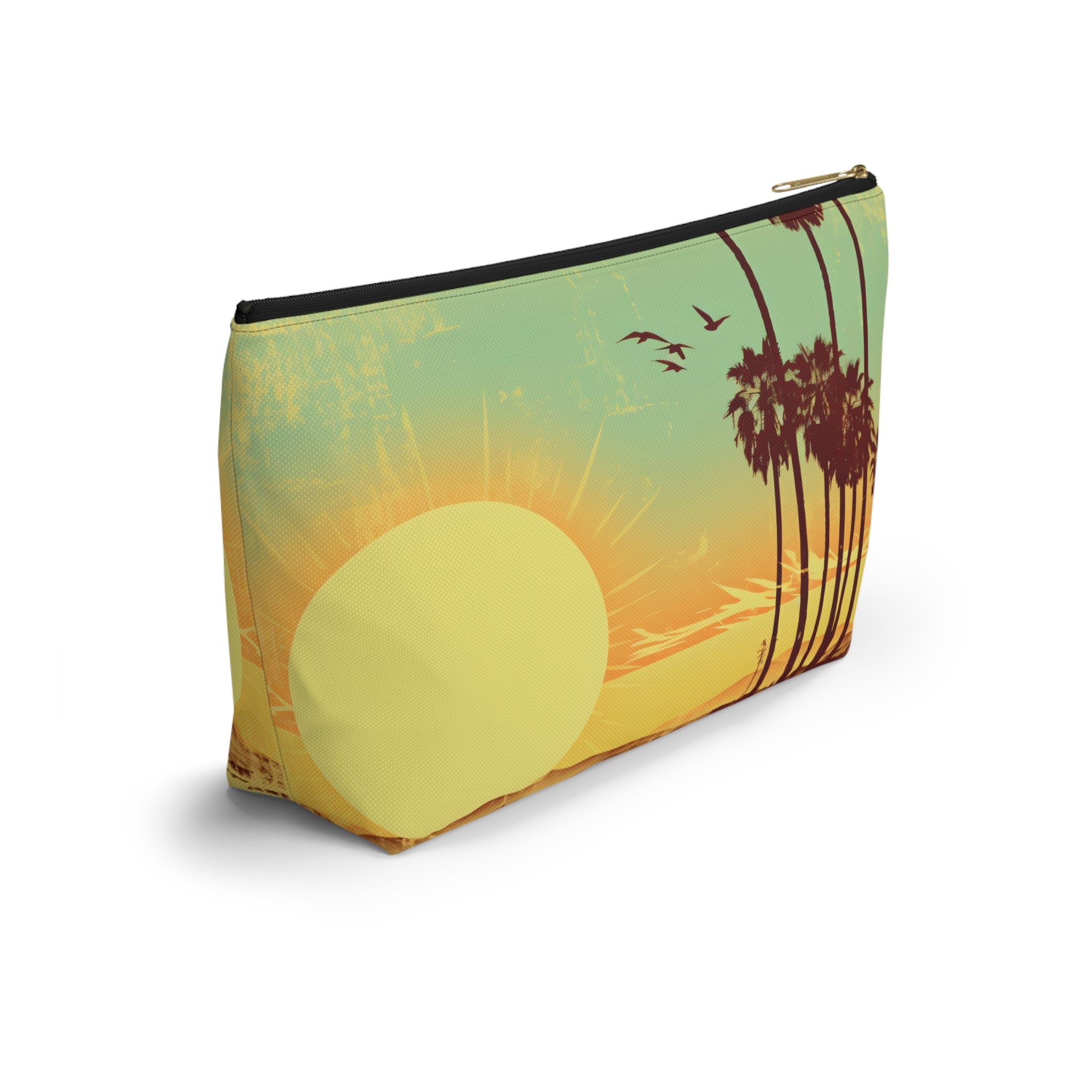 " The Californian" Accessory Pouch w T-bottom - Black and White