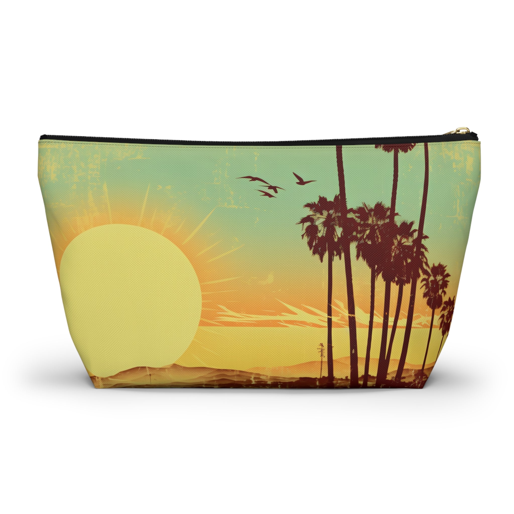 " The Californian" Accessory Pouch w T-bottom - Black and White