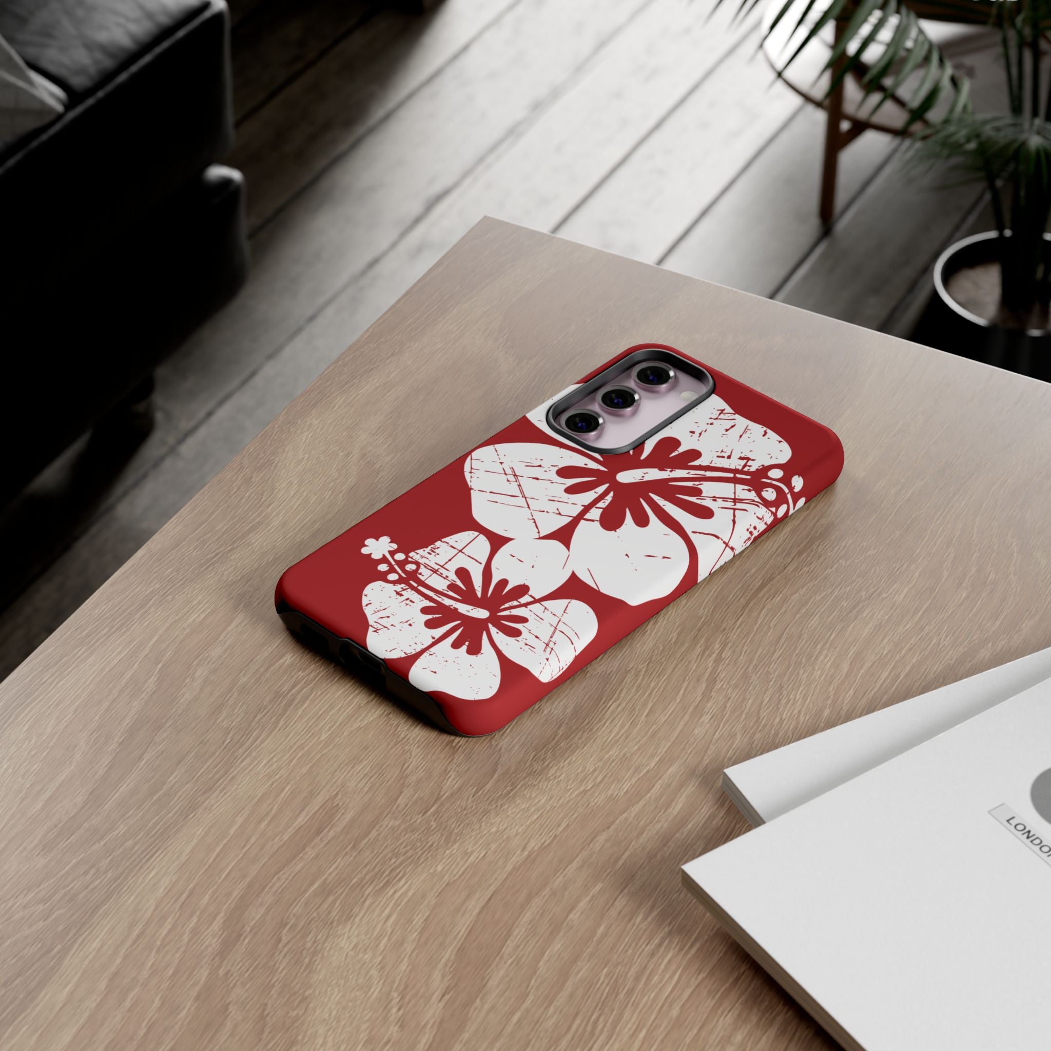 "The Classic Hibiscus" Phone Case - Destressed Red