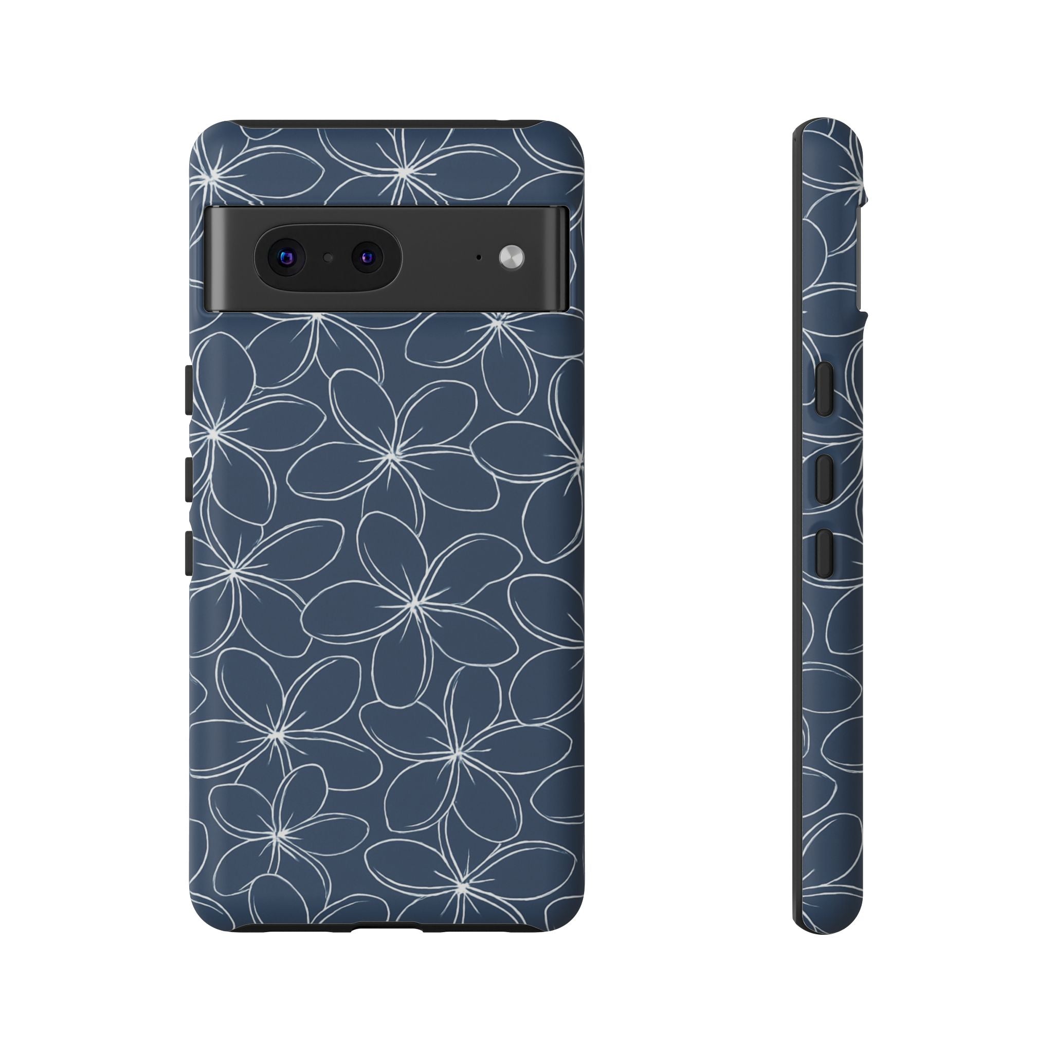 "Plumeria" Phone Case - Blue and White