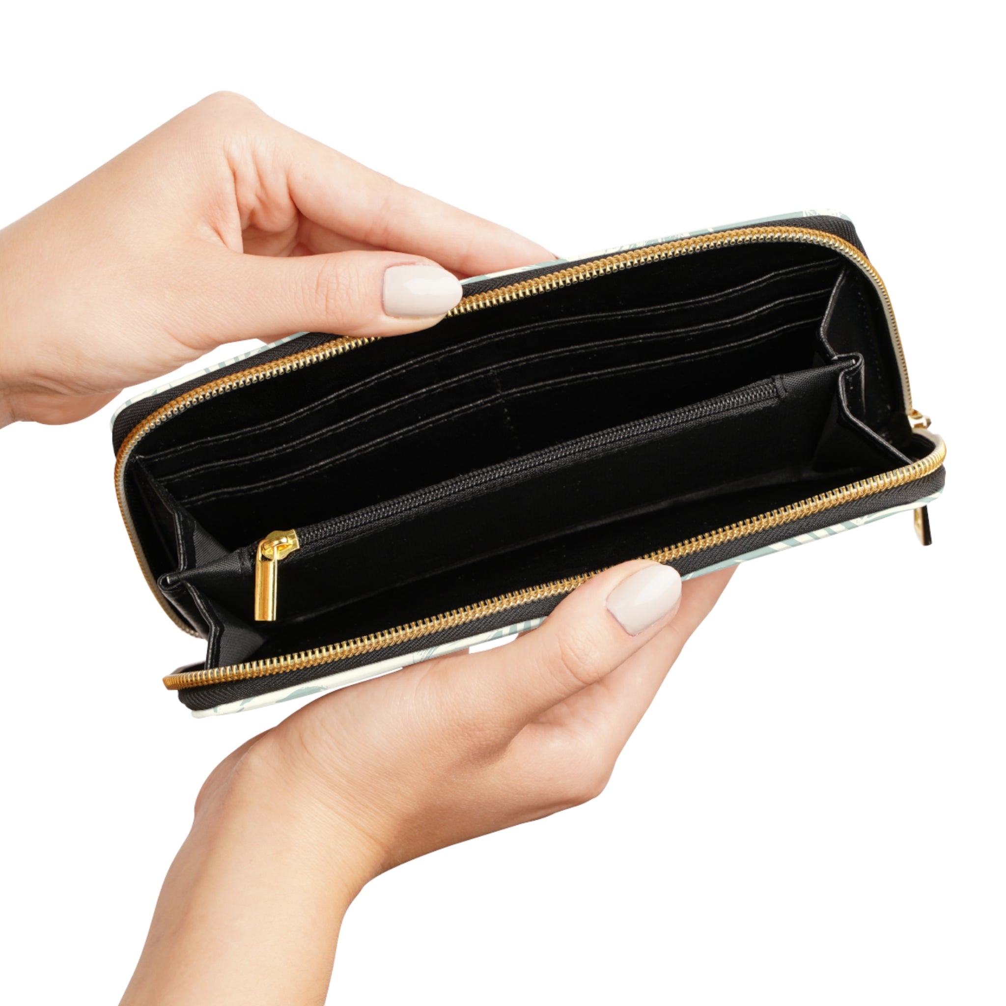 "Blue Palm with Hula Dancer" Zipper Wallet