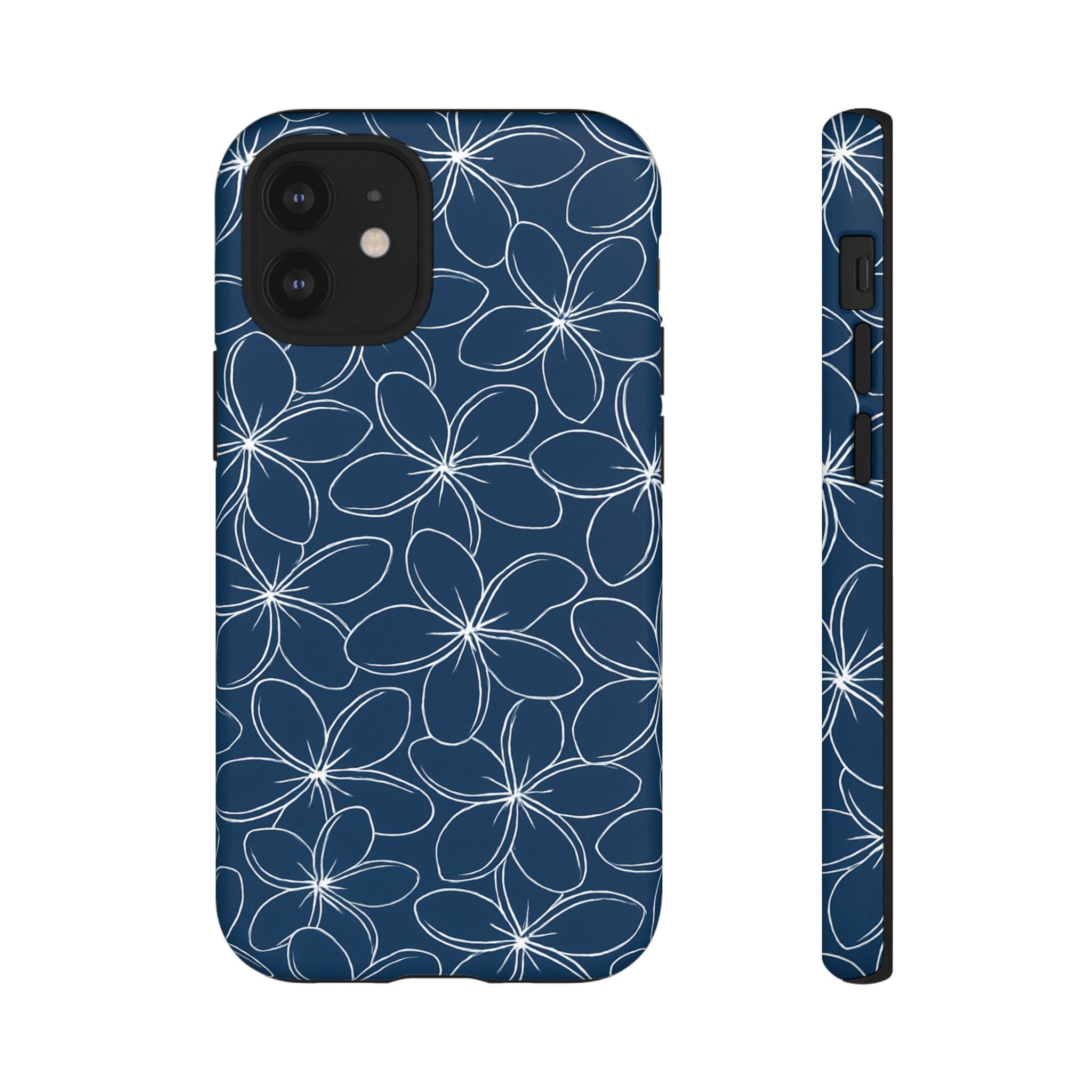 "Plumeria" Phone Case - Blue and White
