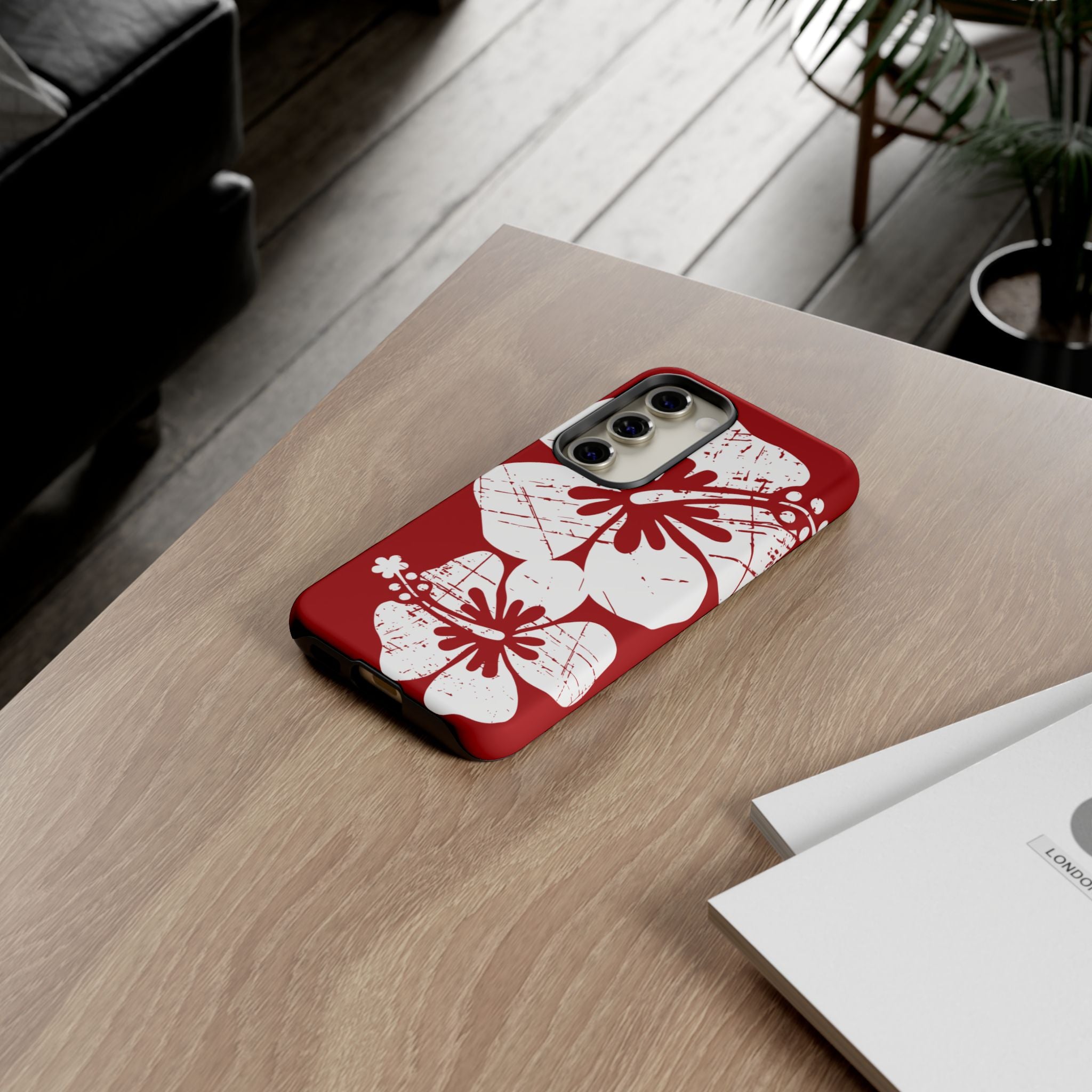 "The Classic Hibiscus" Phone Case - Destressed Red