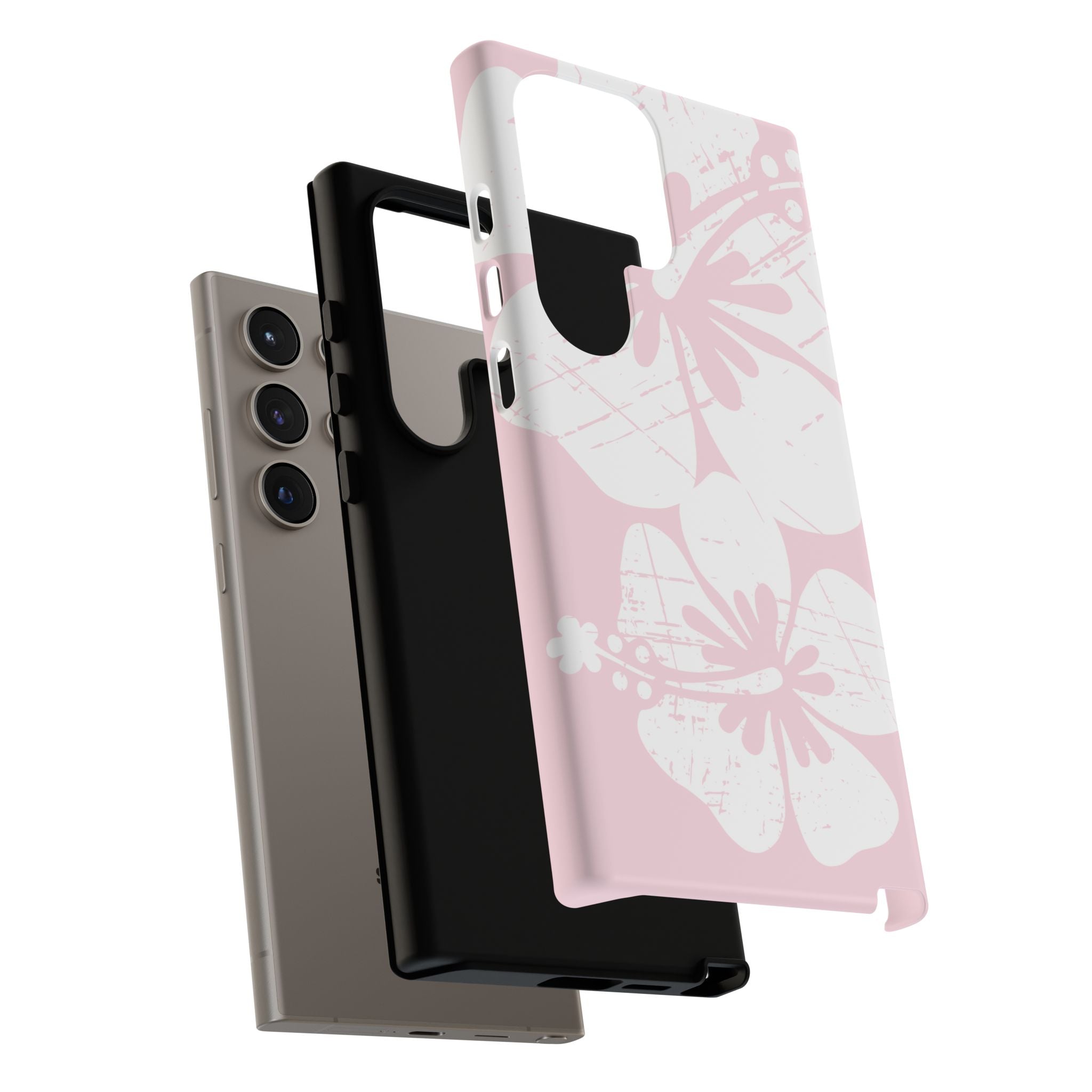 "The Classic Hibiscus" Phone Case - Distressed Pink