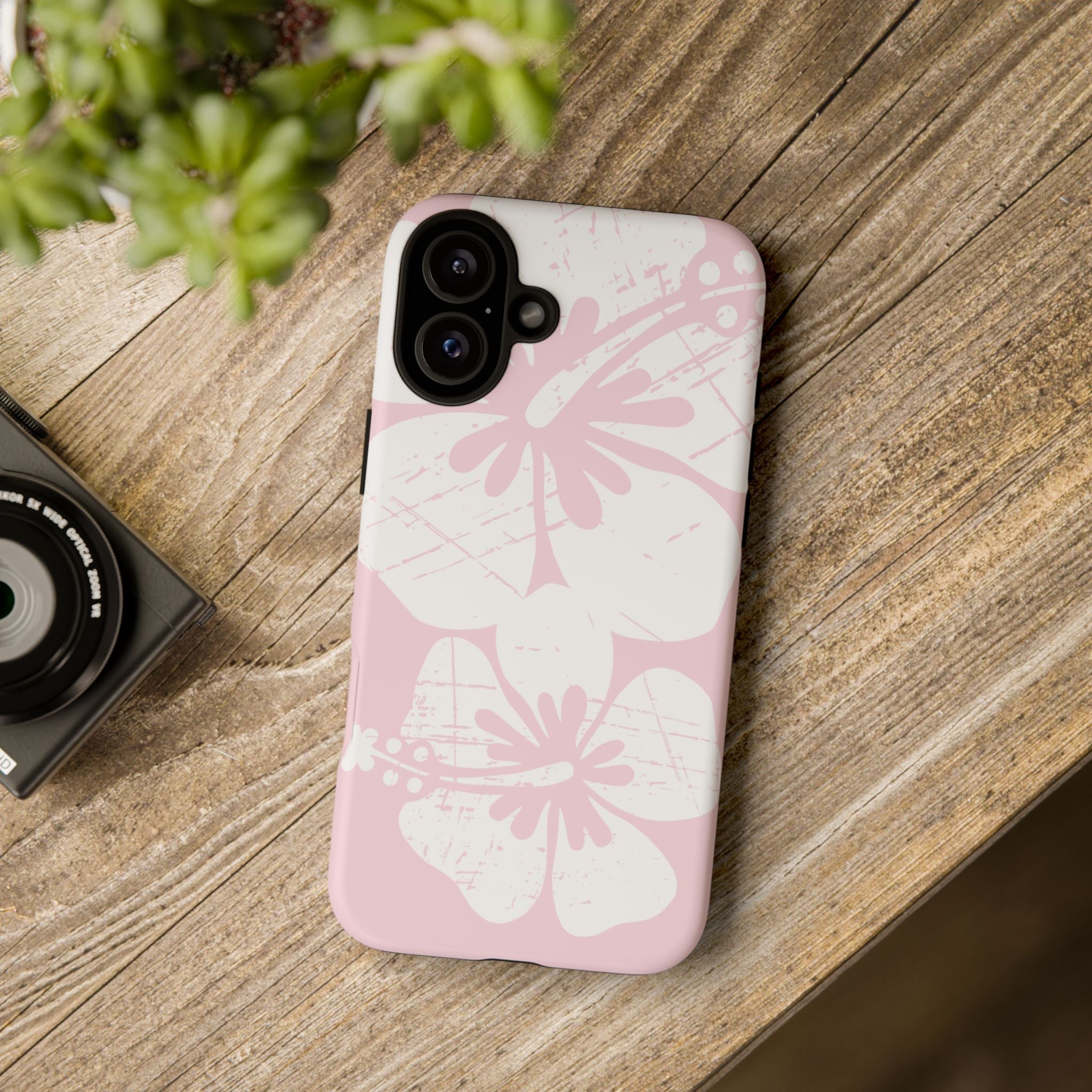 "The Classic Hibiscus" Phone Case - Distressed Pink