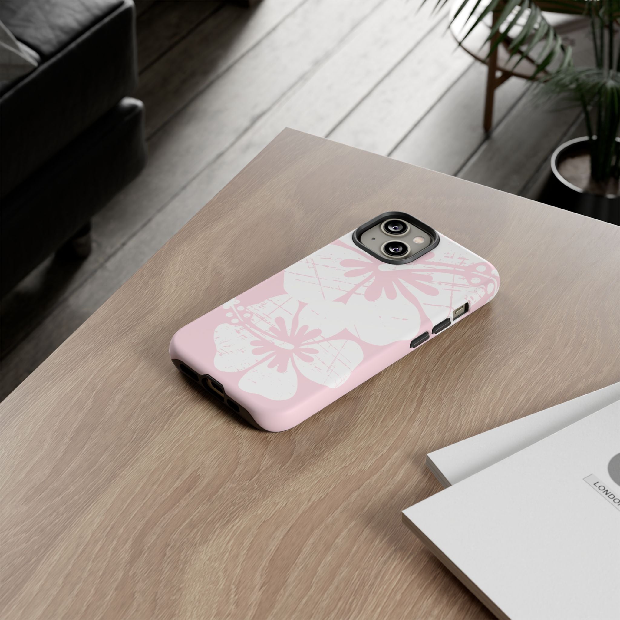 "The Classic Hibiscus" Phone Case - Distressed Pink