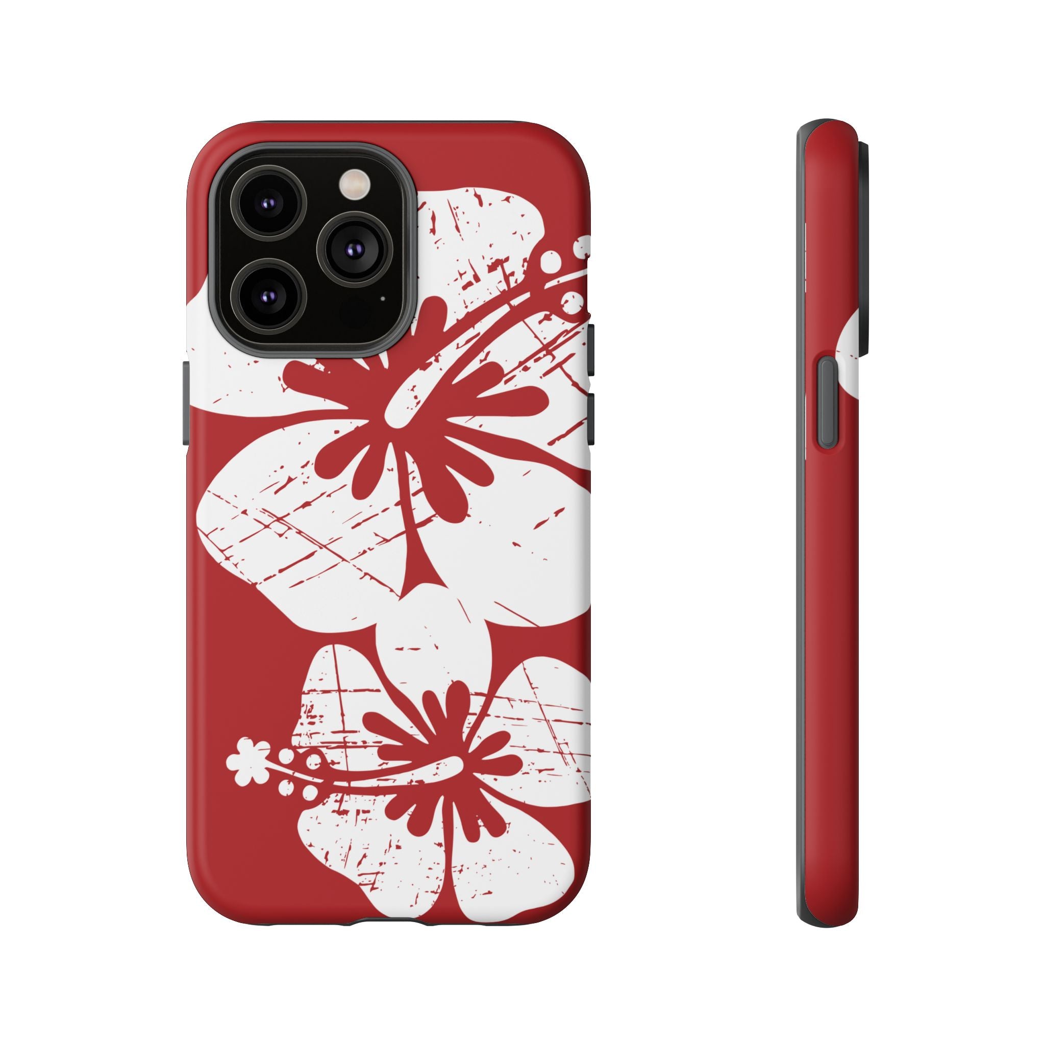 "The Classic Hibiscus" Phone Case - Destressed Red