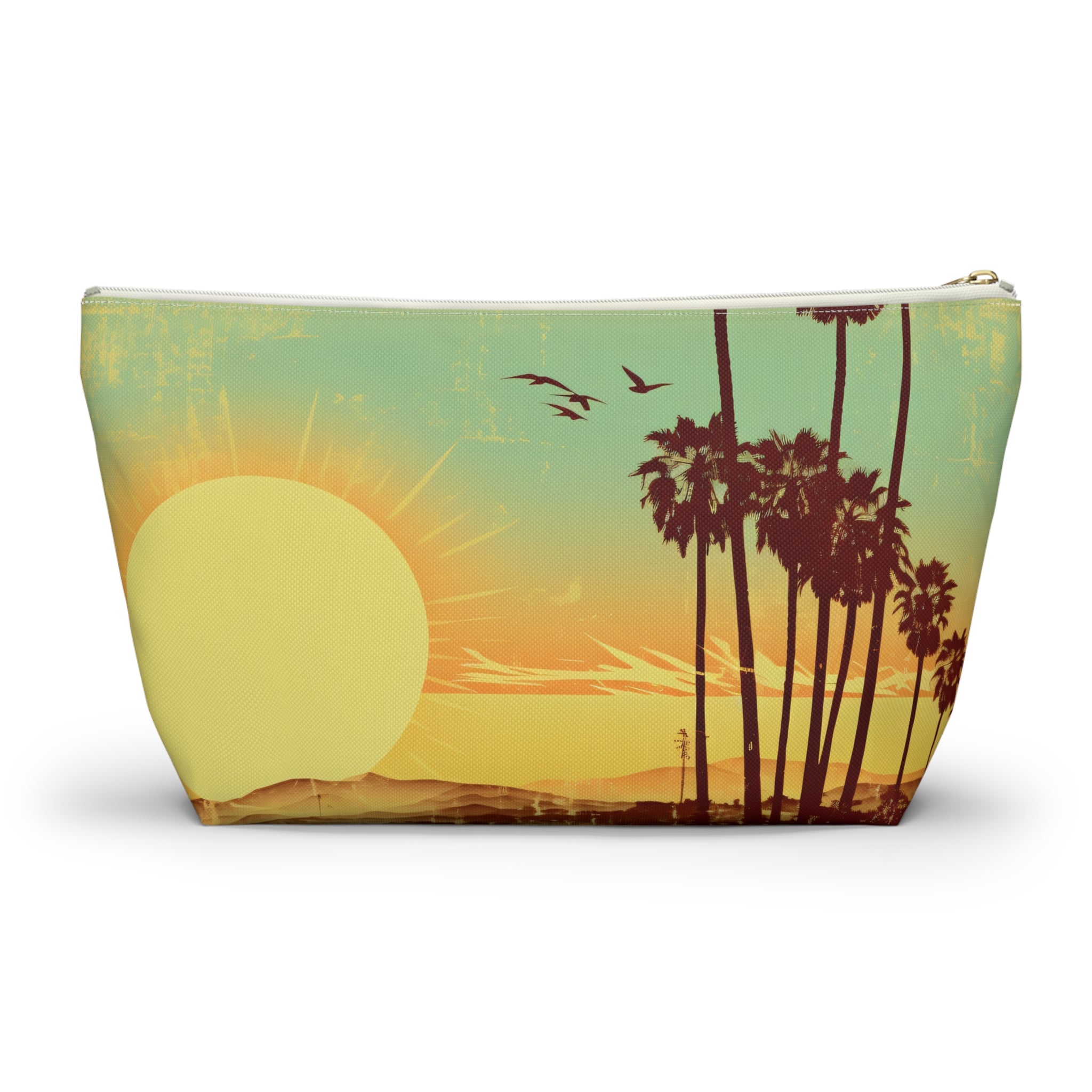 " The Californian" Accessory Pouch w T-bottom - Black and White