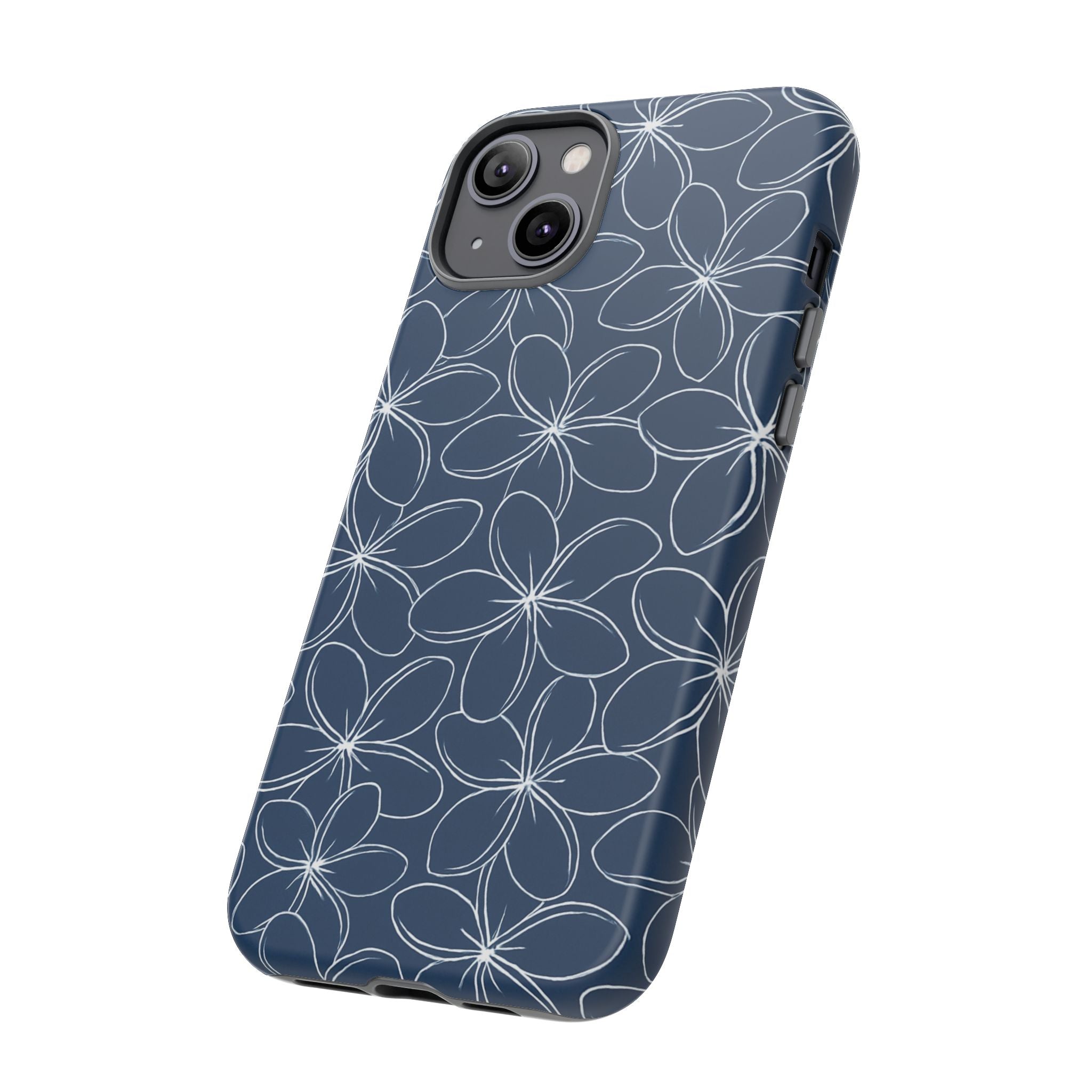 "Plumeria" Phone Case - Blue and White