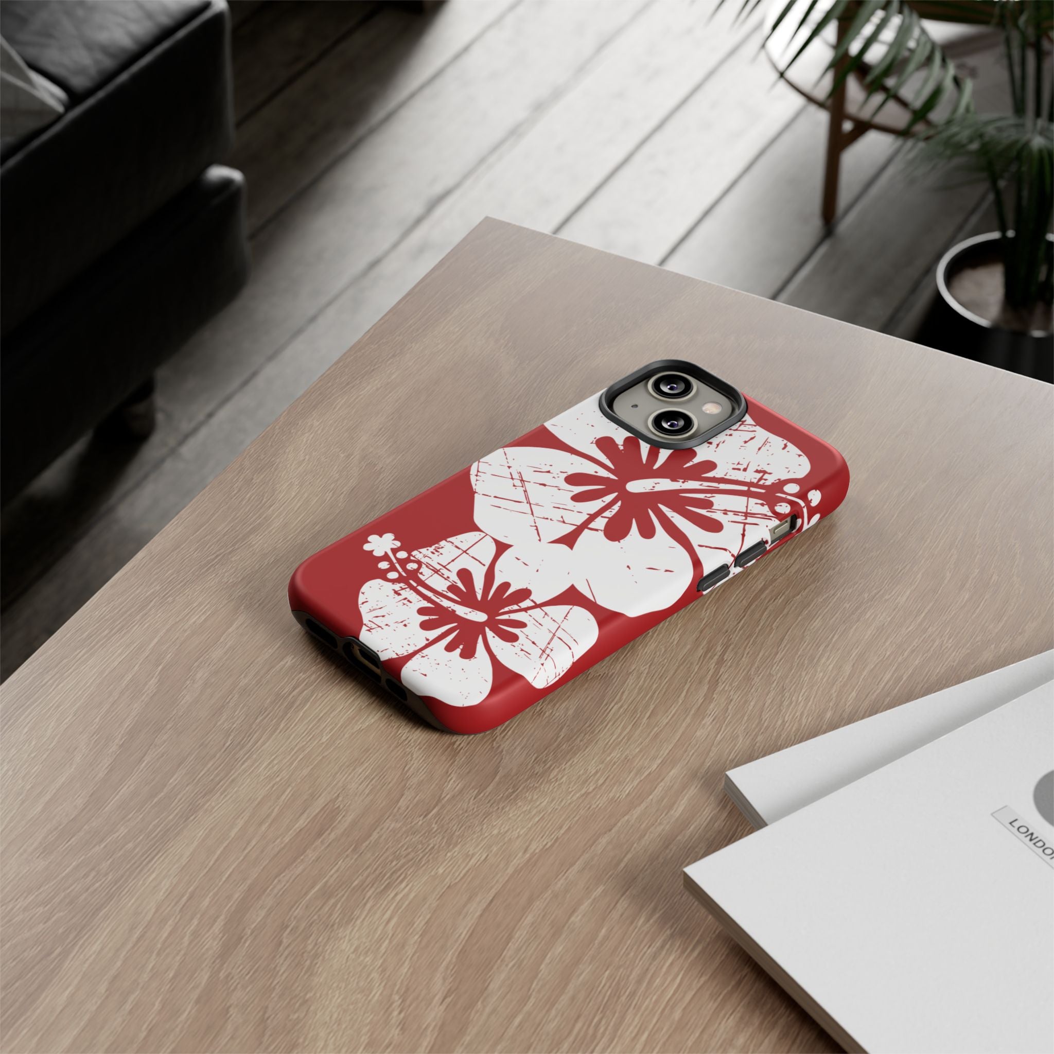 "The Classic Hibiscus" Phone Case - Destressed Red