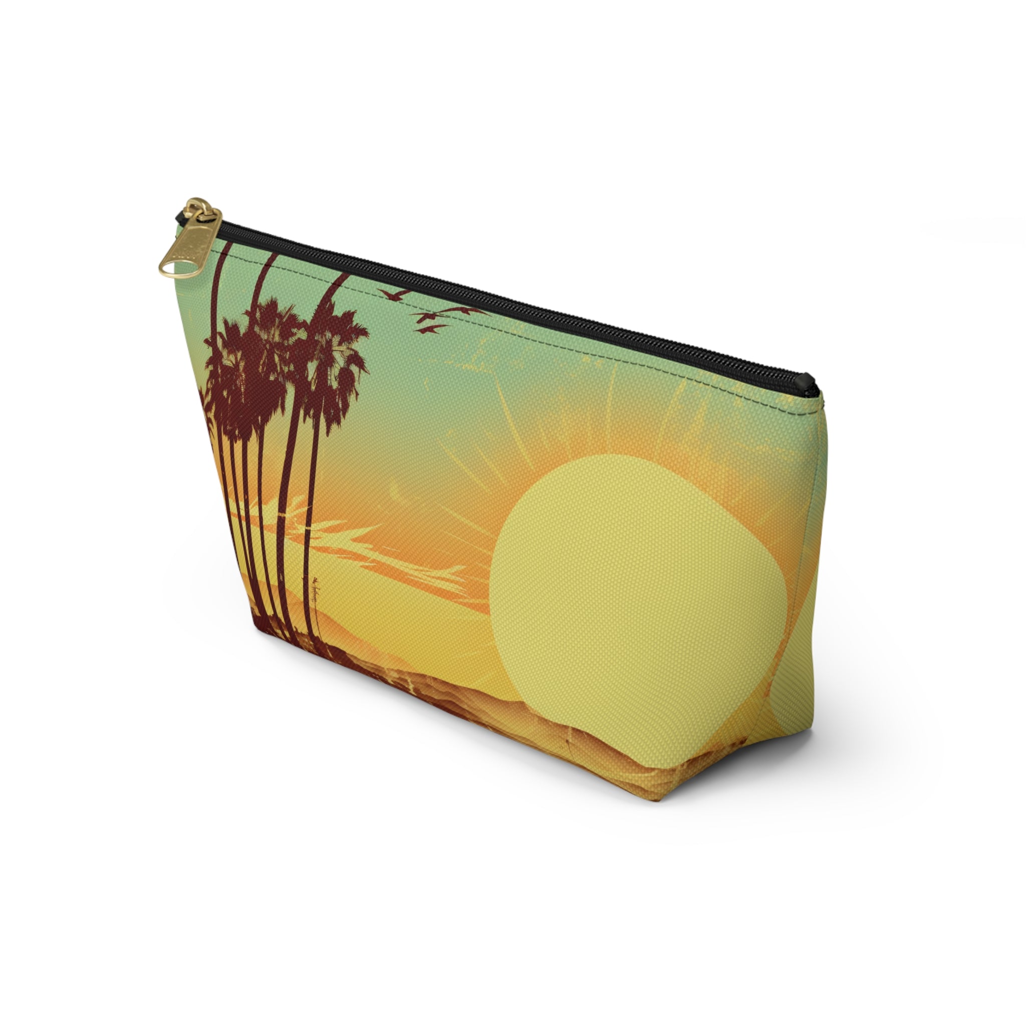 " The Californian" Accessory Pouch w T-bottom - Black and White