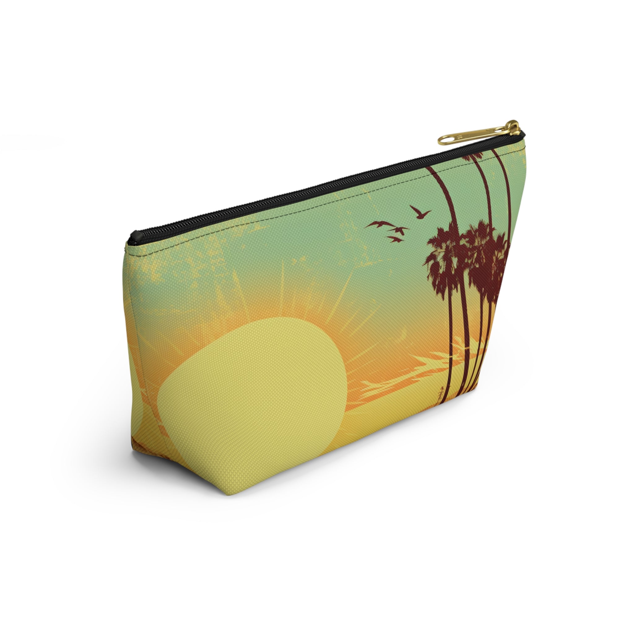 " The Californian" Accessory Pouch w T-bottom - Black and White