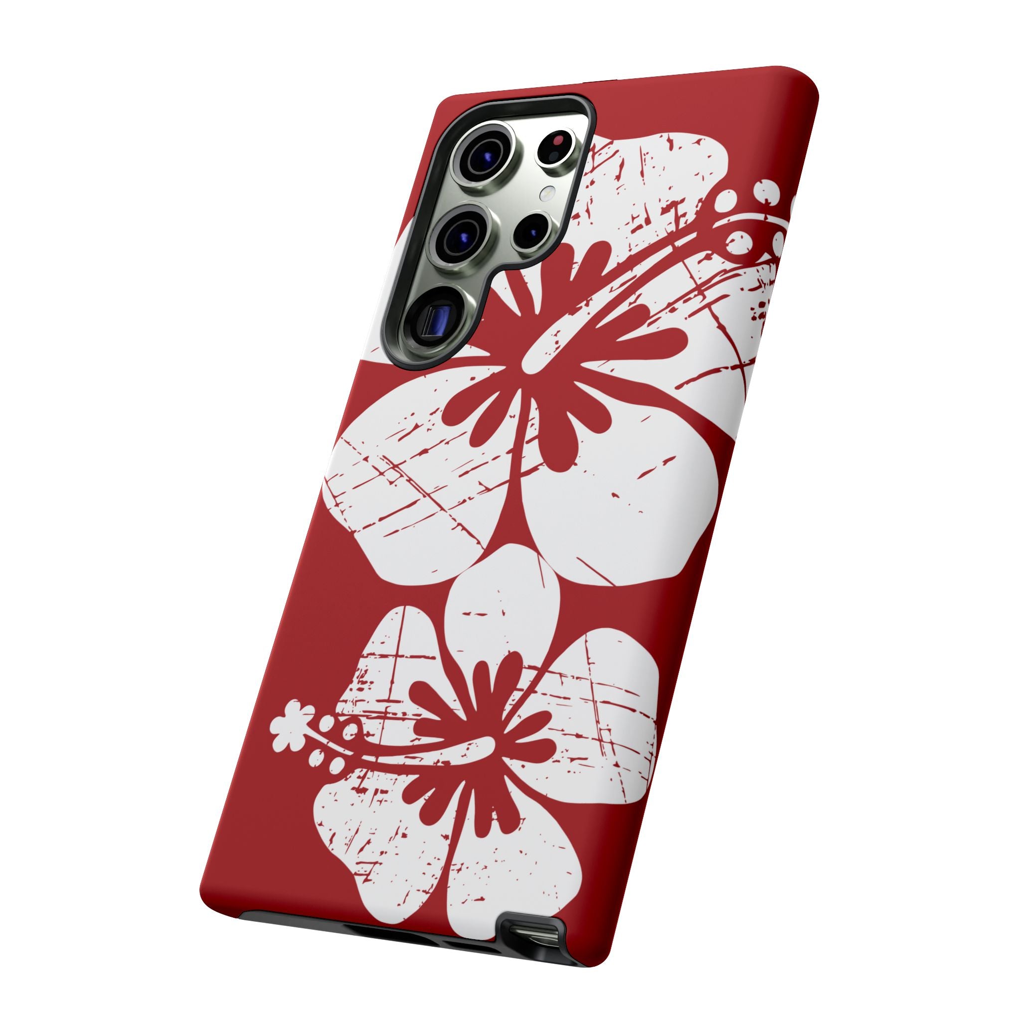 "The Classic Hibiscus" Phone Case - Destressed Red