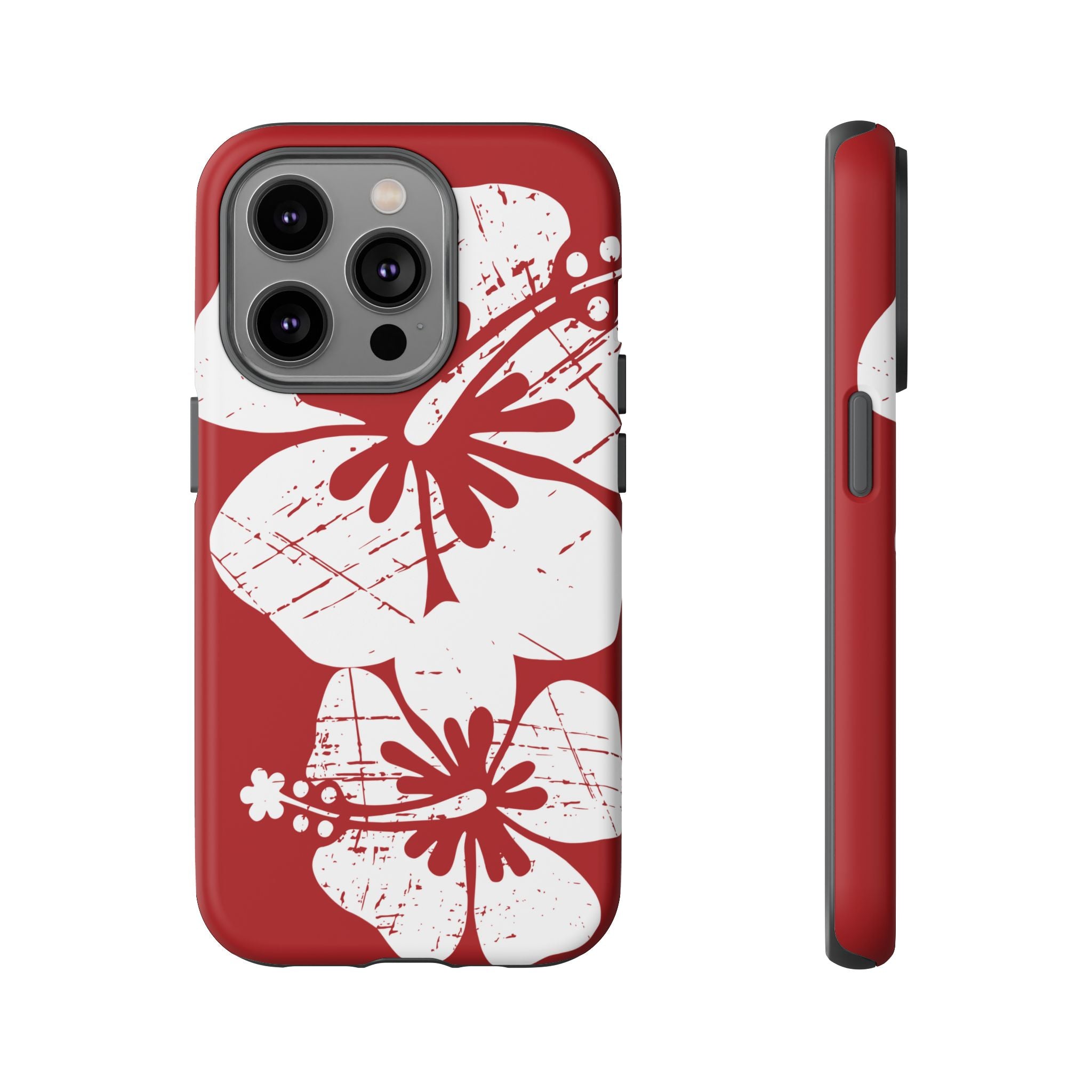 "The Classic Hibiscus" Phone Case - Destressed Red