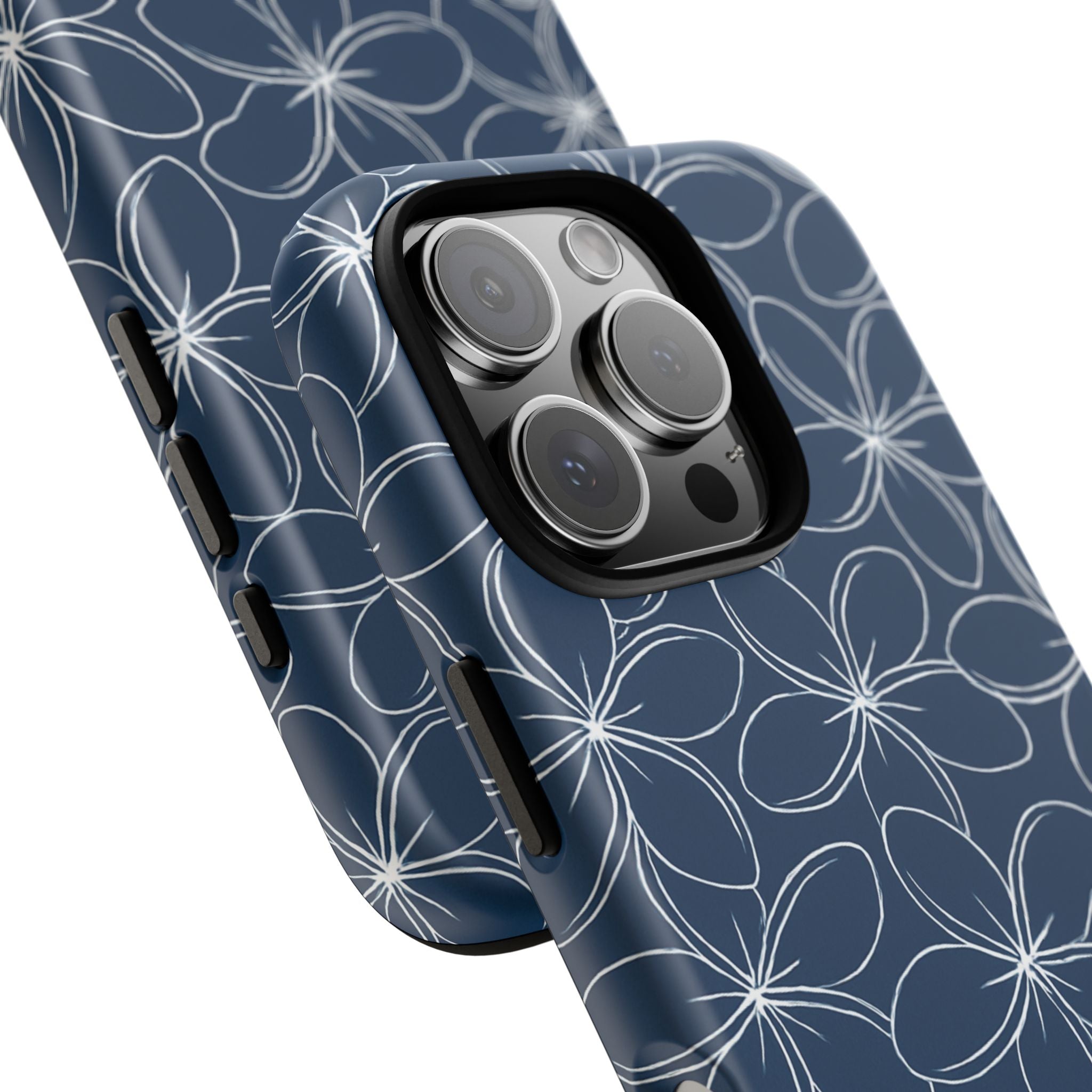 "Plumeria" Phone Case - Blue and White