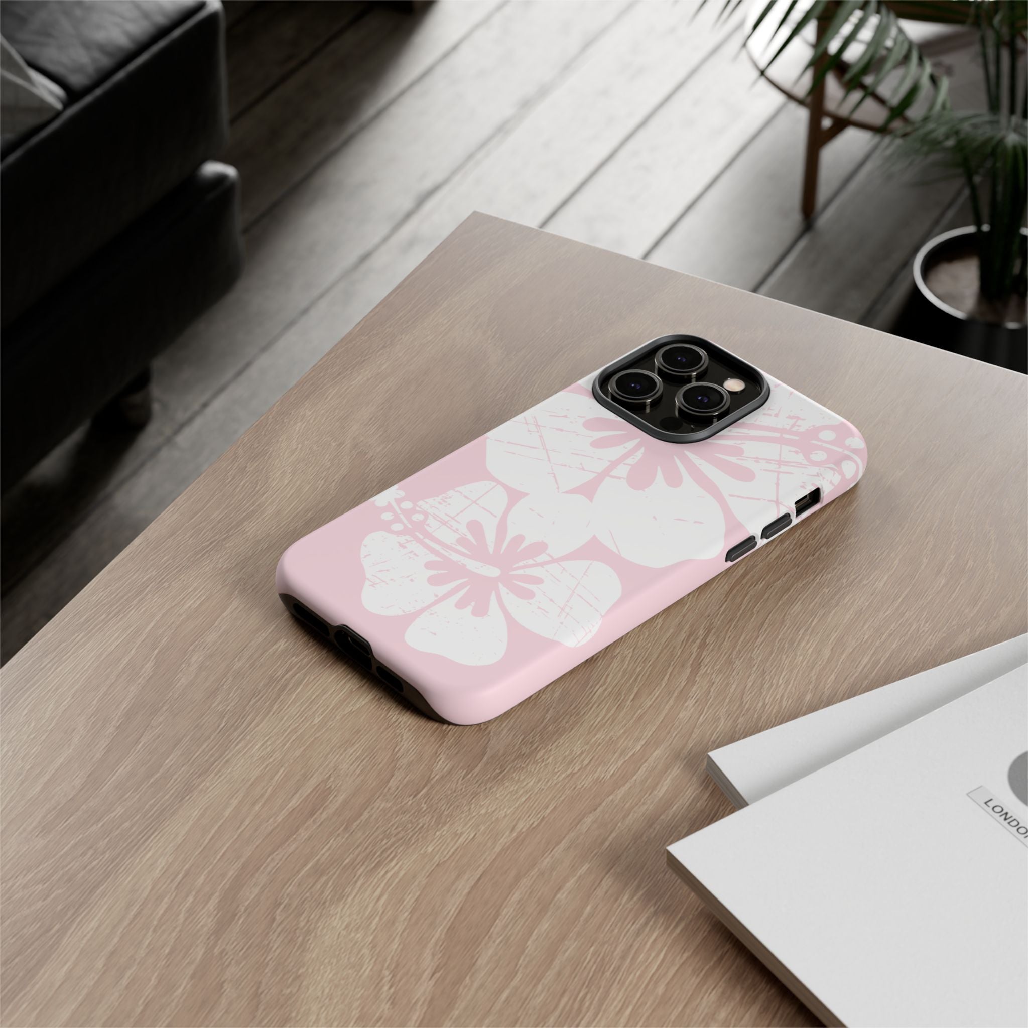 "The Classic Hibiscus" Phone Case - Distressed Pink