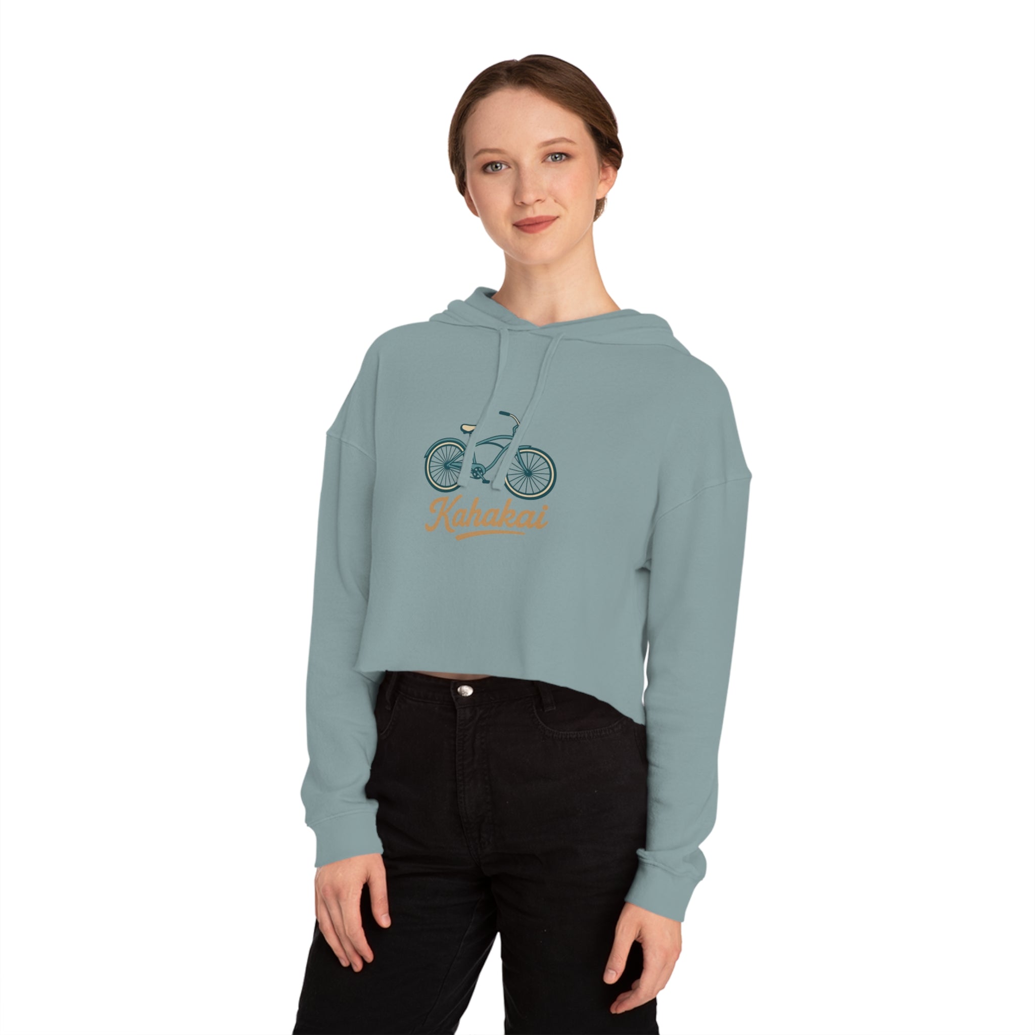 Kahakai Bicycle Cropped Hoodie Sweatshirt