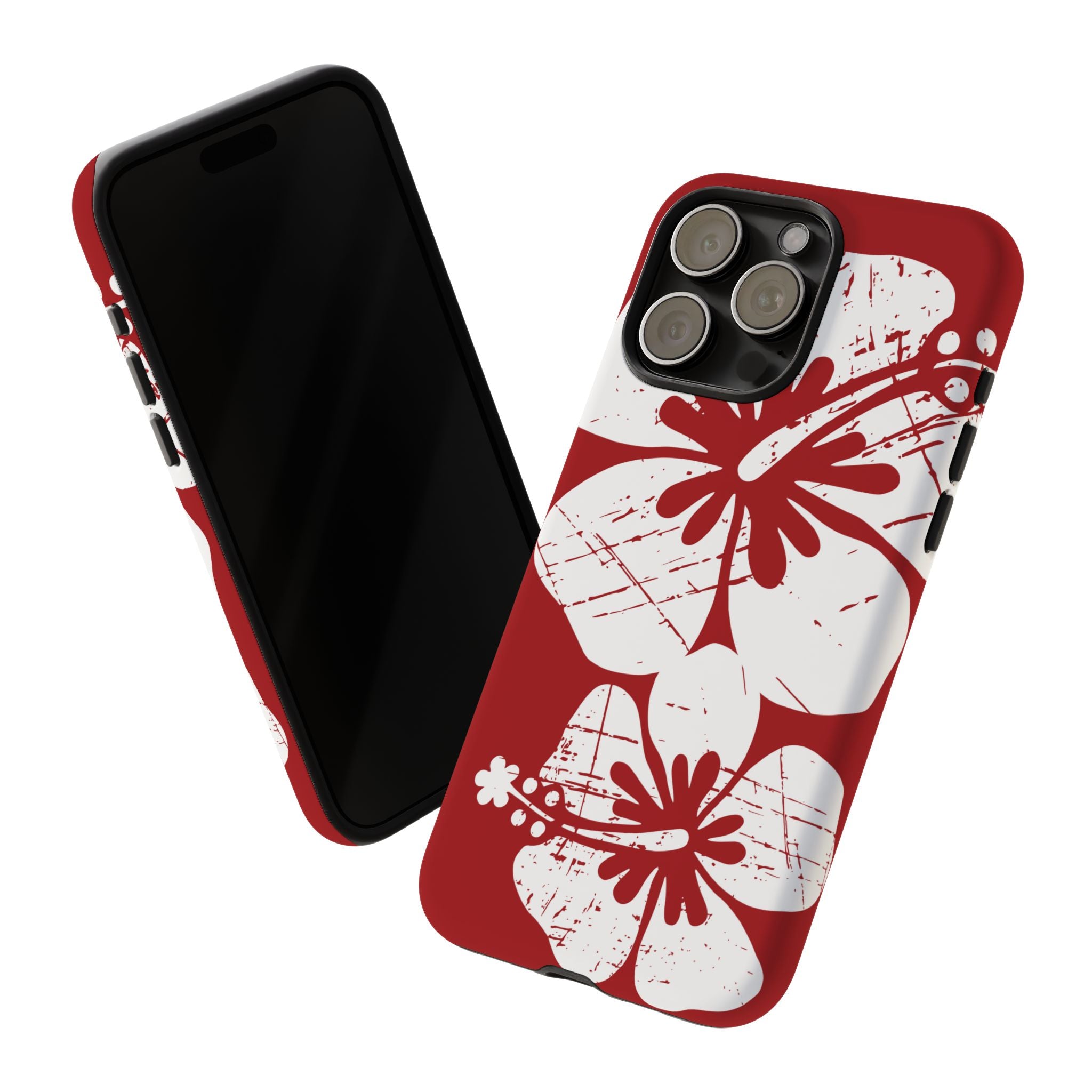 "The Classic Hibiscus" Phone Case - Destressed Red