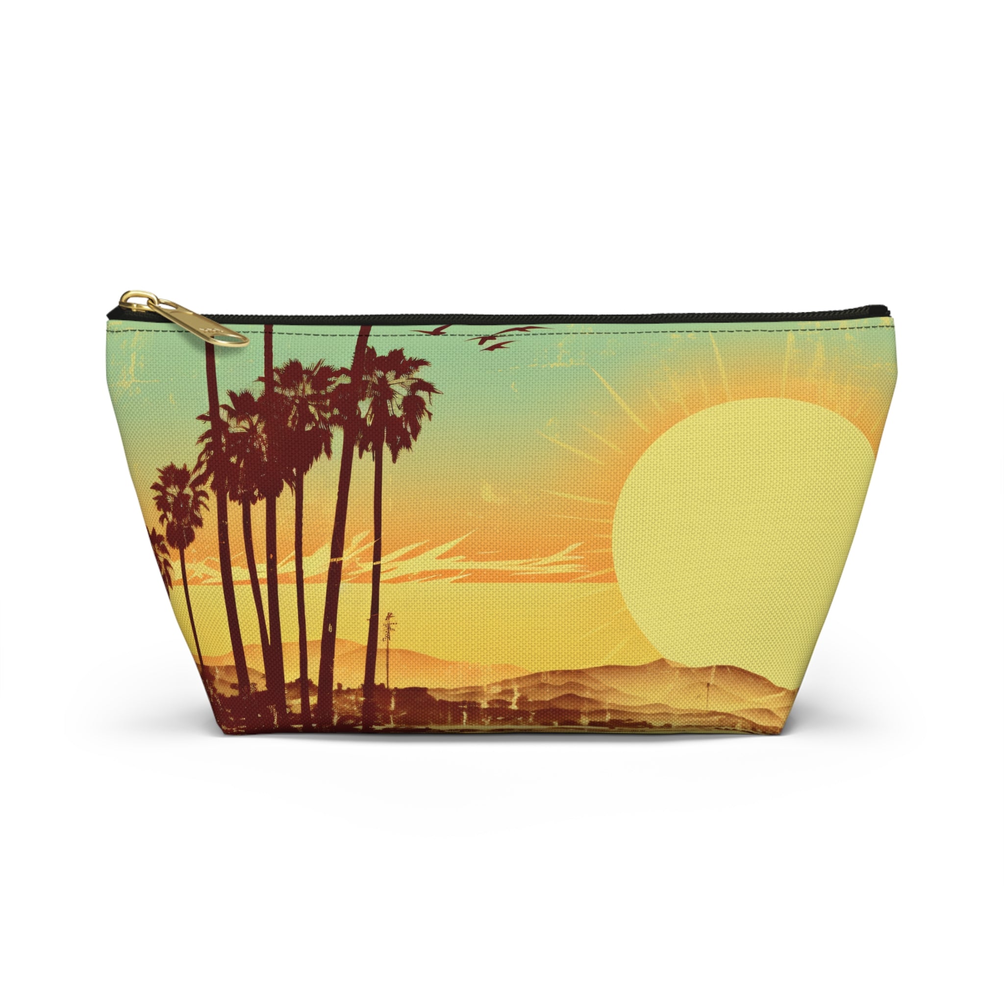 " The Californian" Accessory Pouch w T-bottom - Black and White