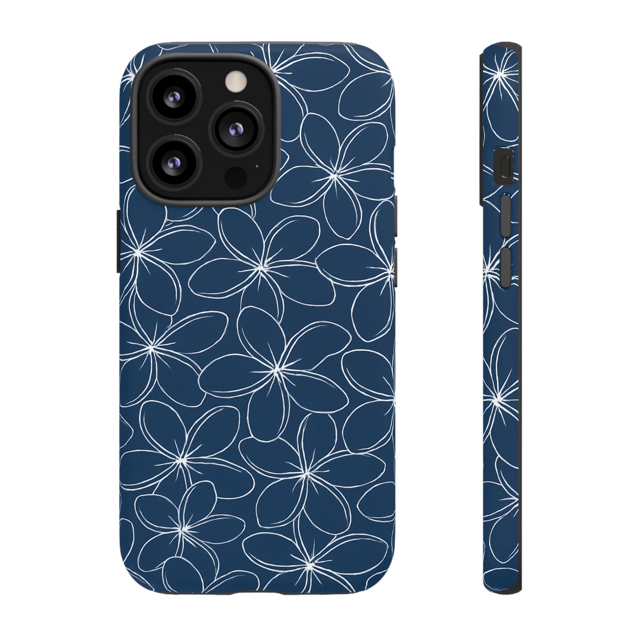 "Plumeria" Phone Case - Blue and White