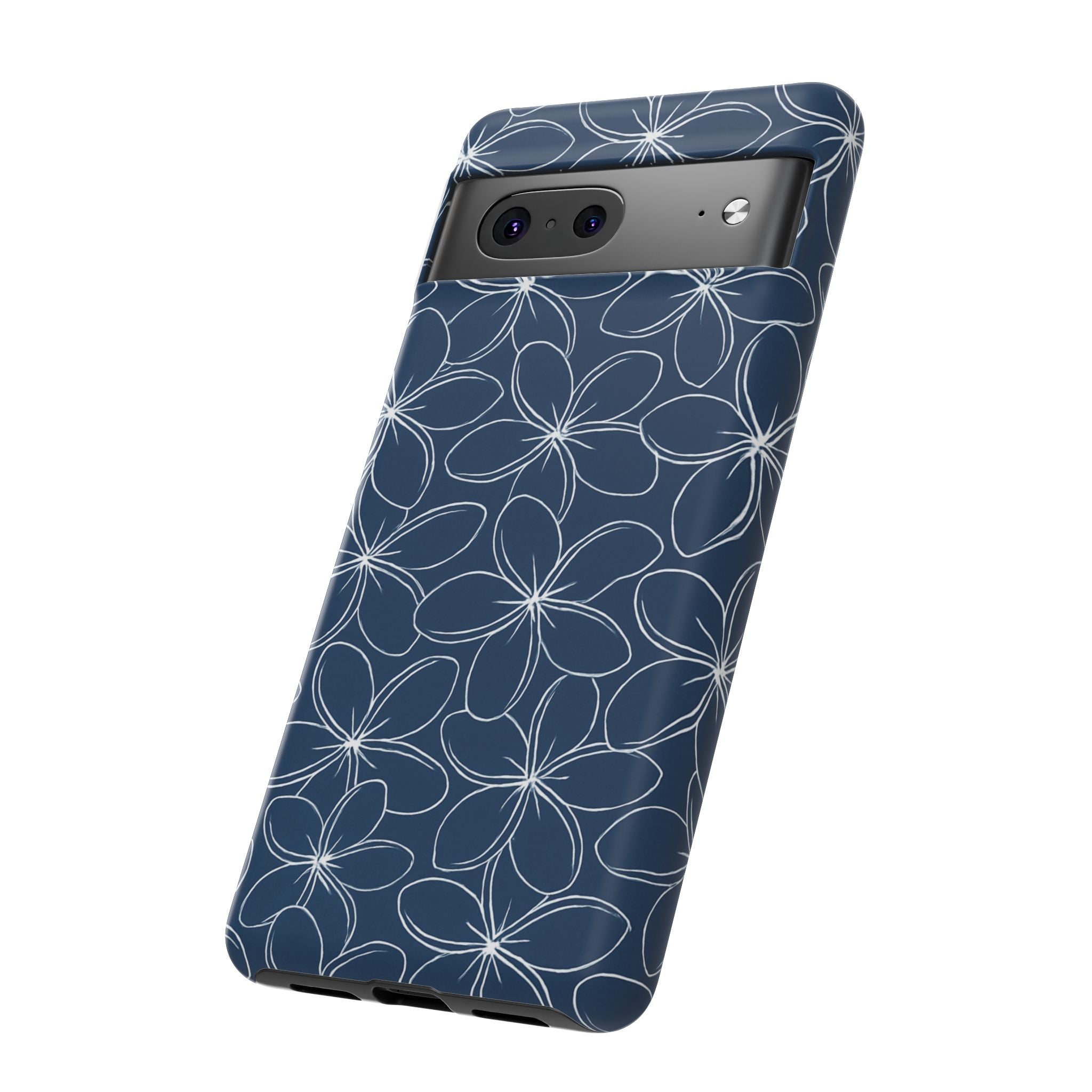 "Plumeria" Phone Case - Blue and White