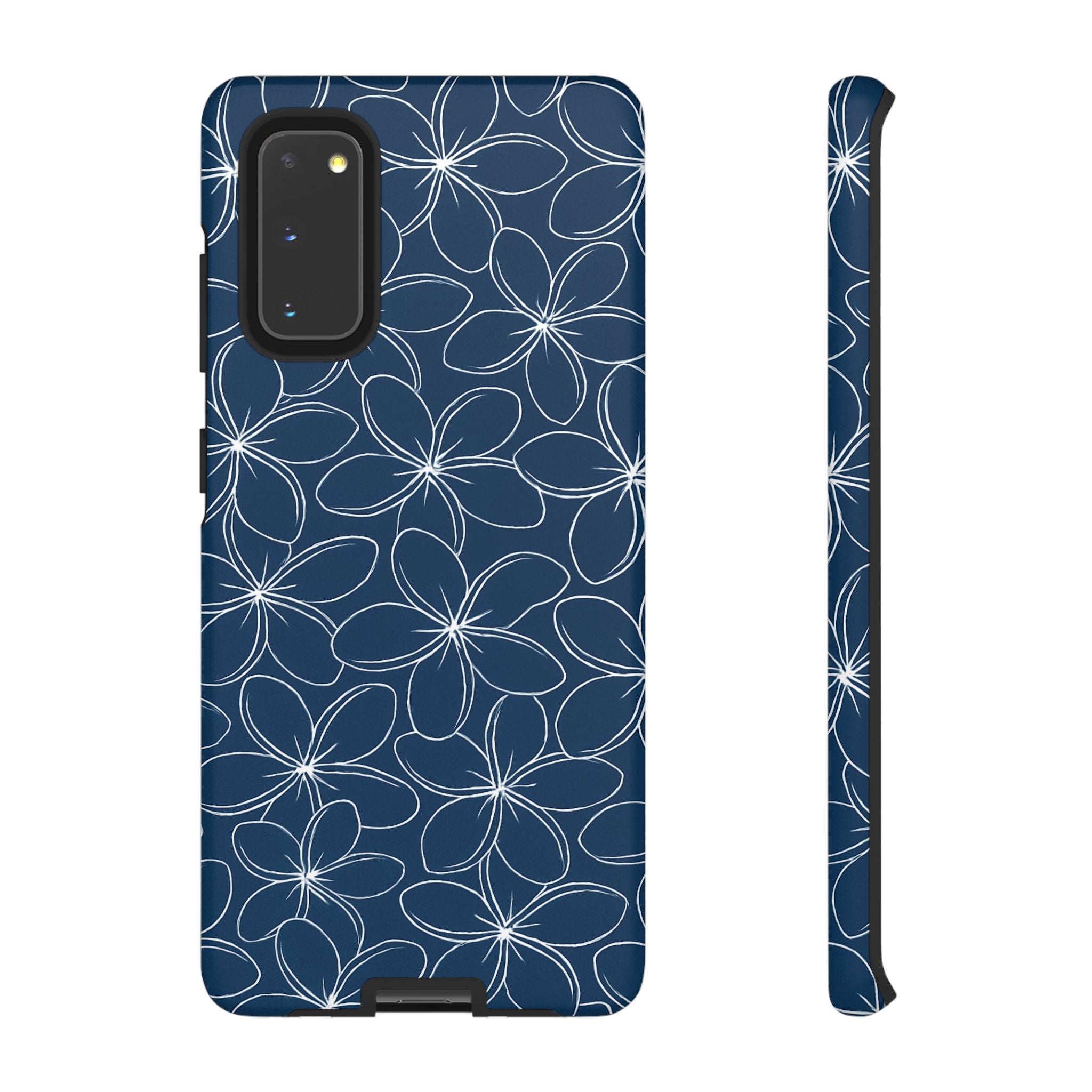 "Plumeria" Phone Case - Blue and White