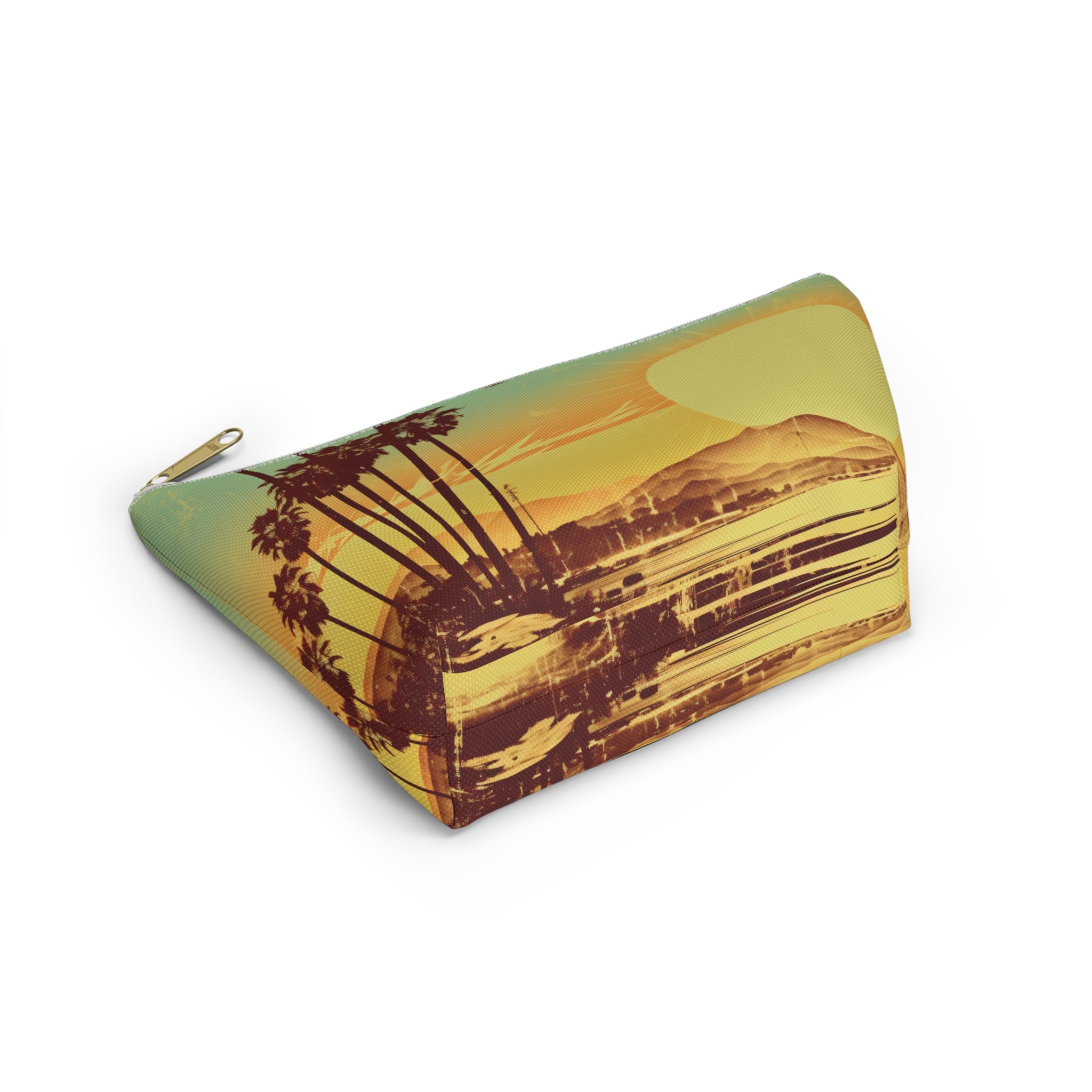 " The Californian" Accessory Pouch w T-bottom - Black and White