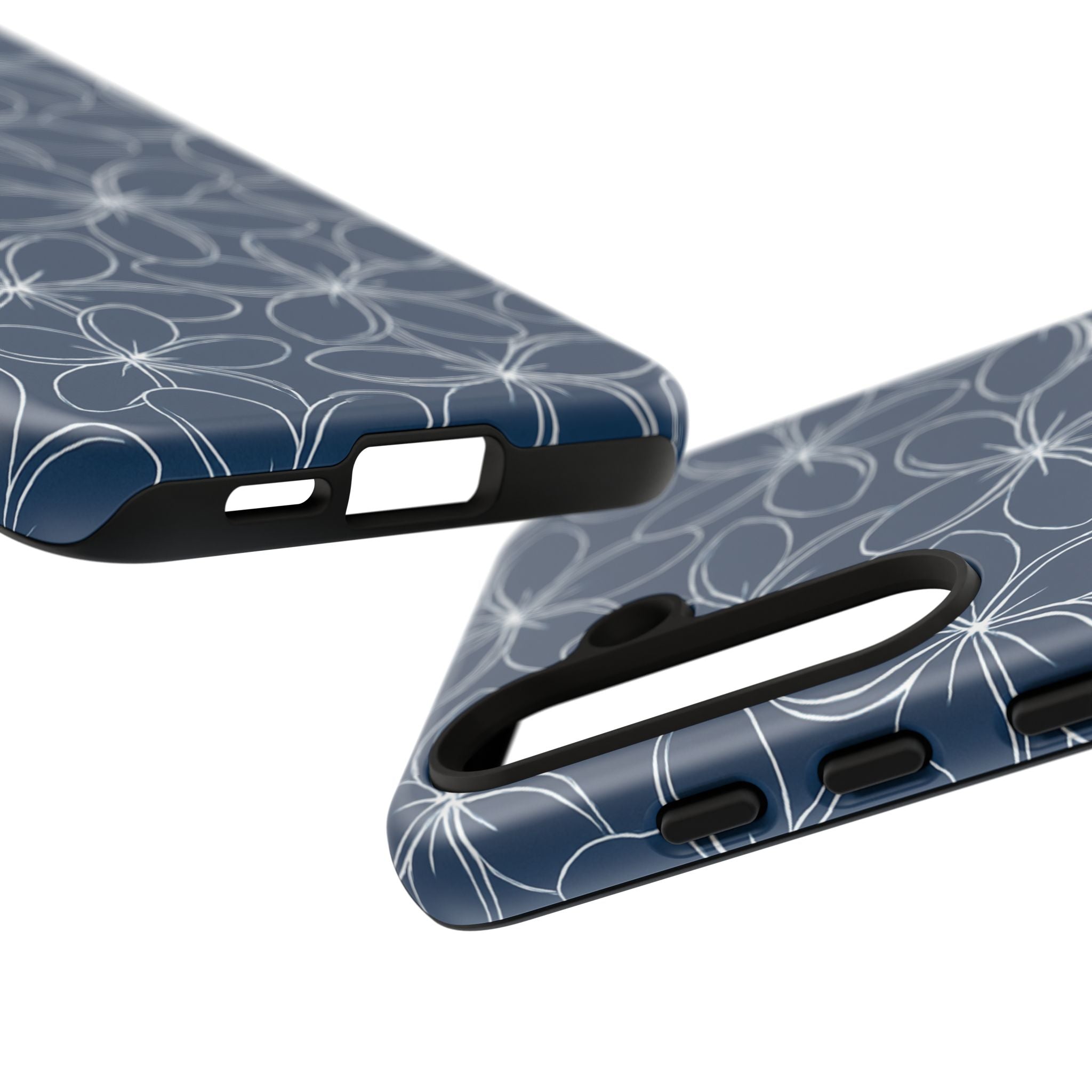 "Plumeria" Phone Case - Blue and White