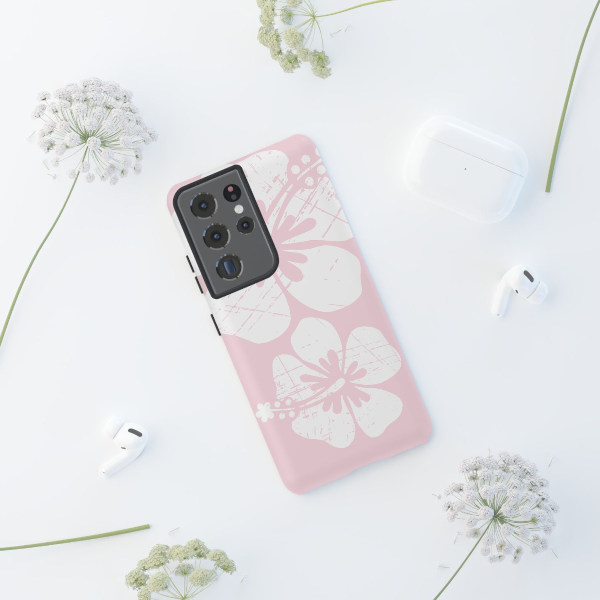 "The Classic Hibiscus" Phone Case - Distressed Pink