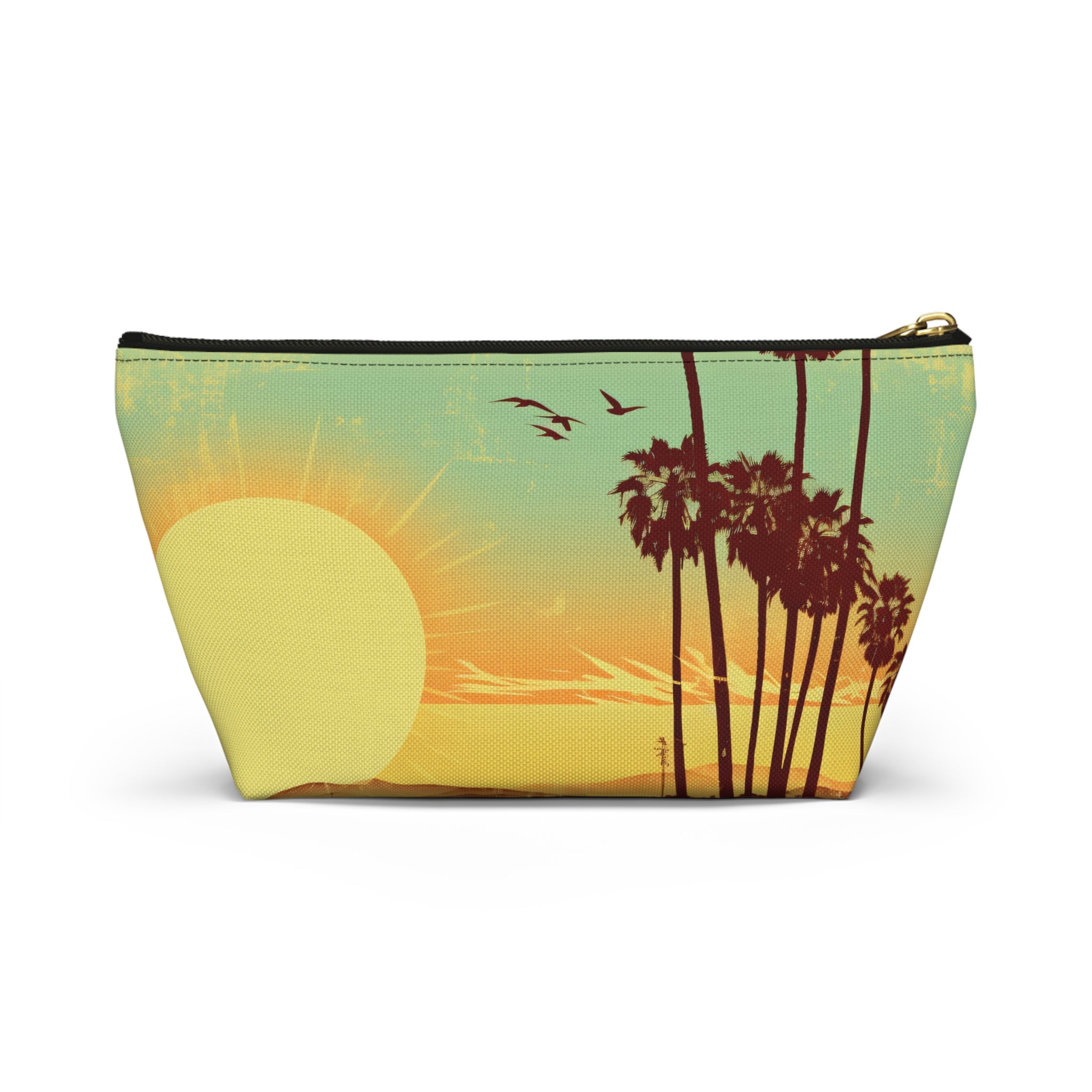 " The Californian" Accessory Pouch w T-bottom - Black and White