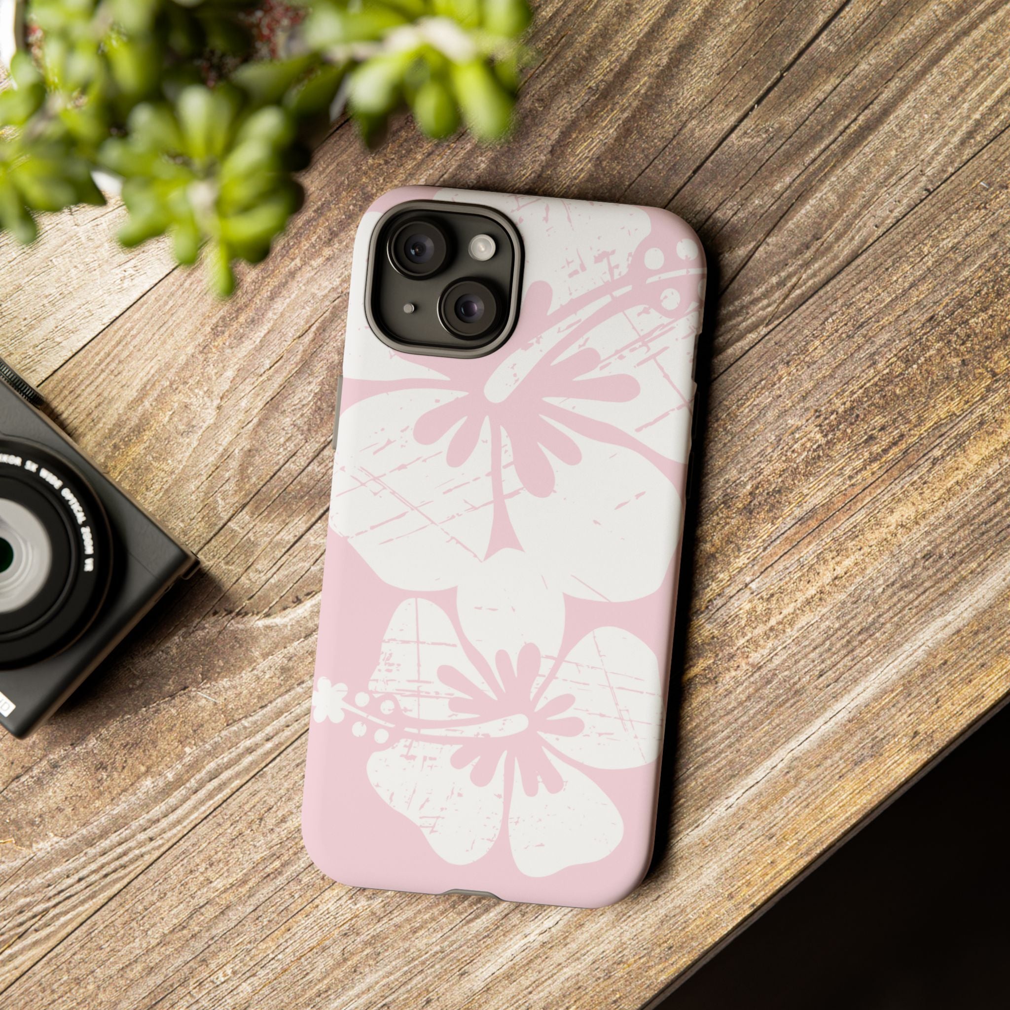 "The Classic Hibiscus" Phone Case - Distressed Pink