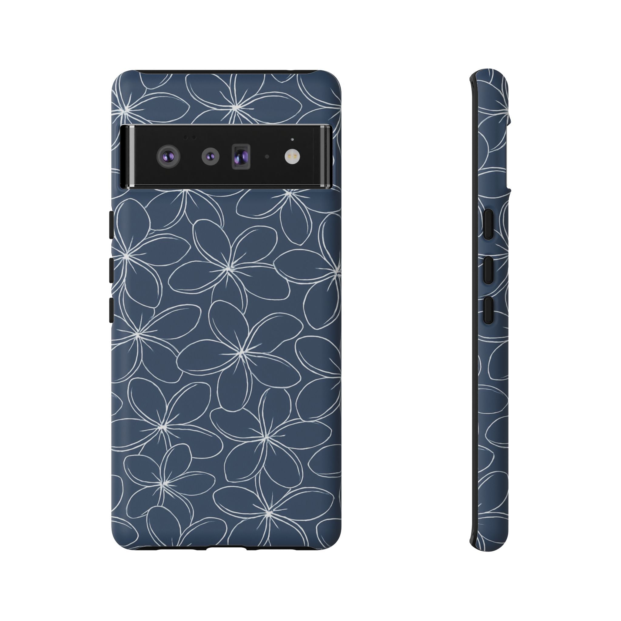 "Plumeria" Phone Case - Blue and White