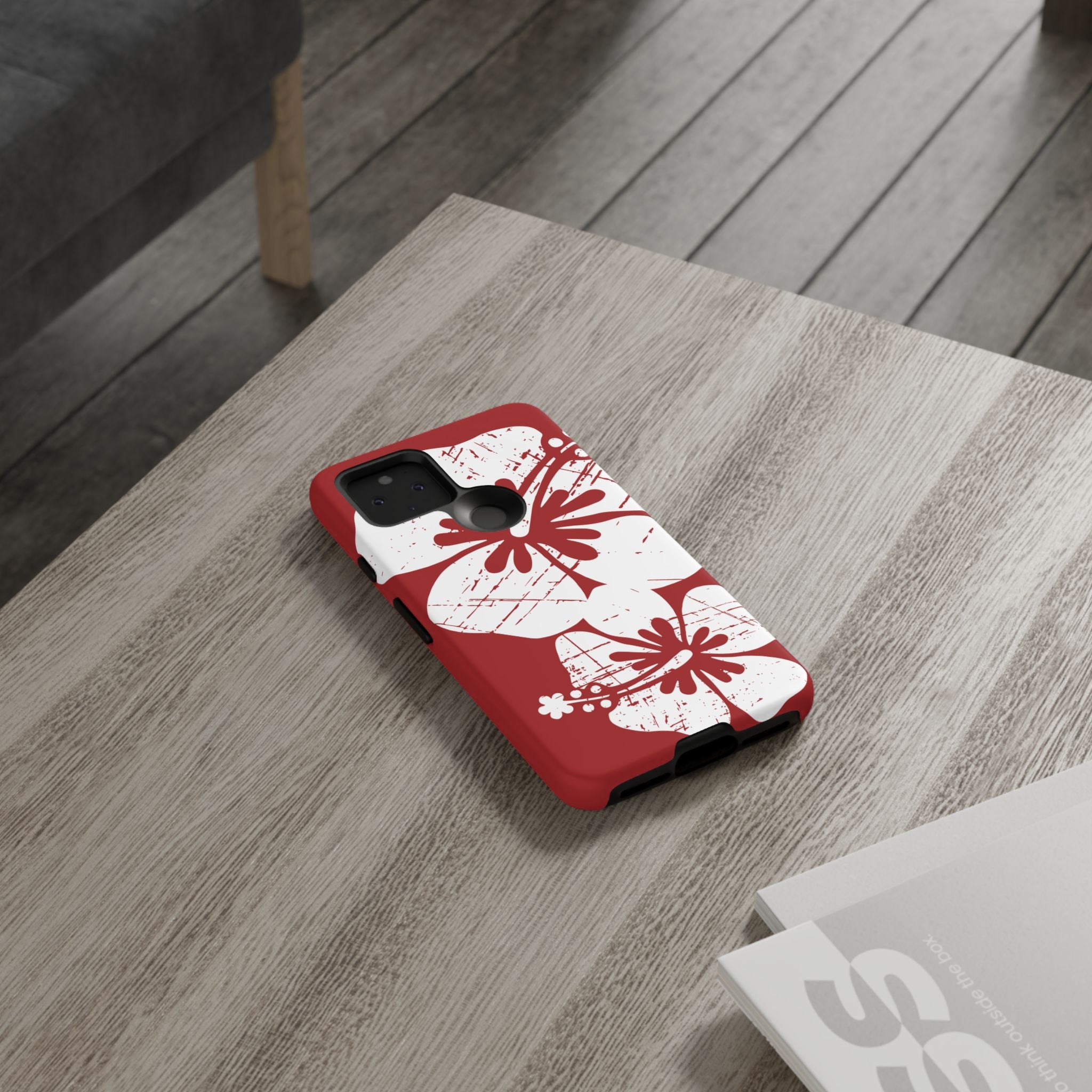 "The Classic Hibiscus" Phone Case - Destressed Red