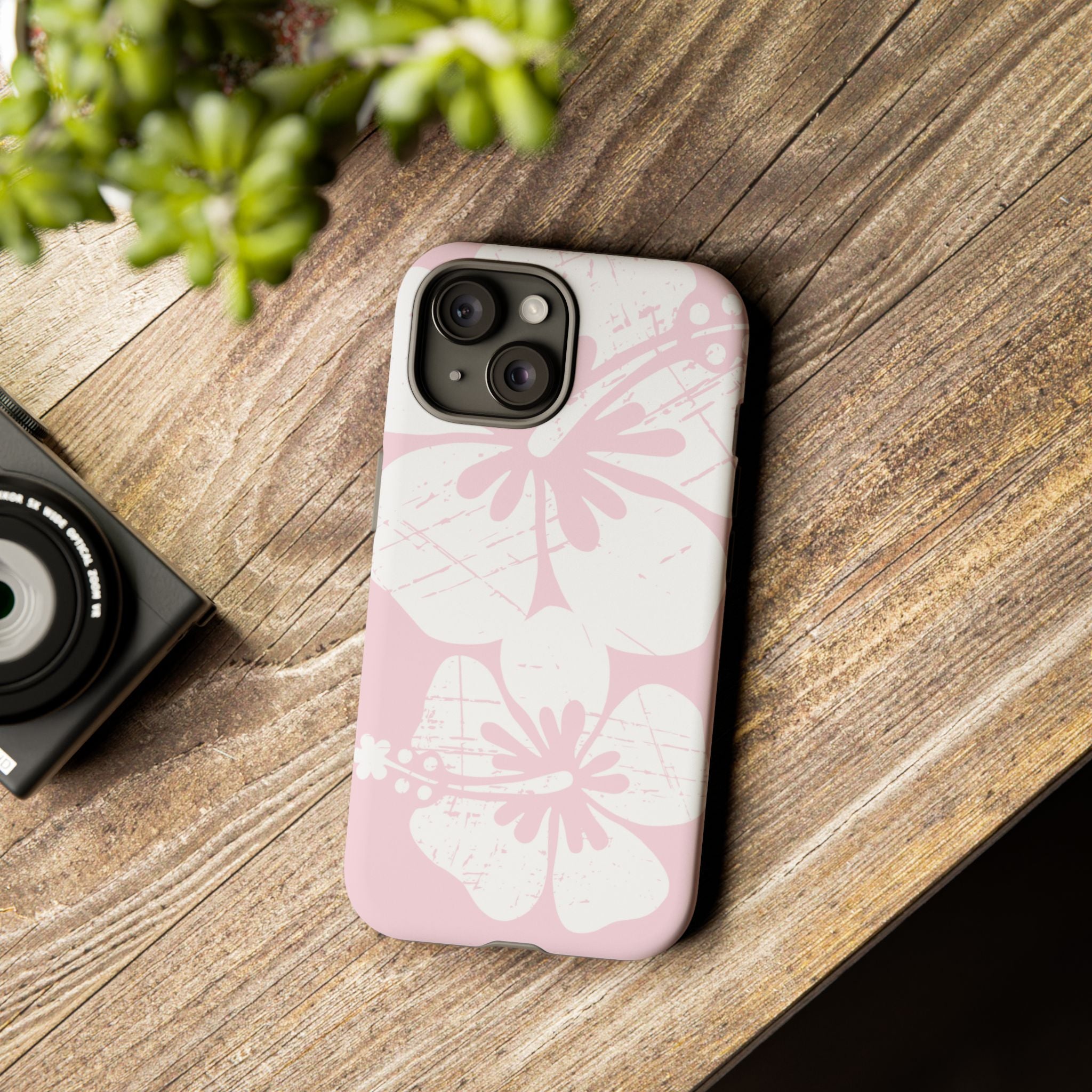 "The Classic Hibiscus" Phone Case - Distressed Pink