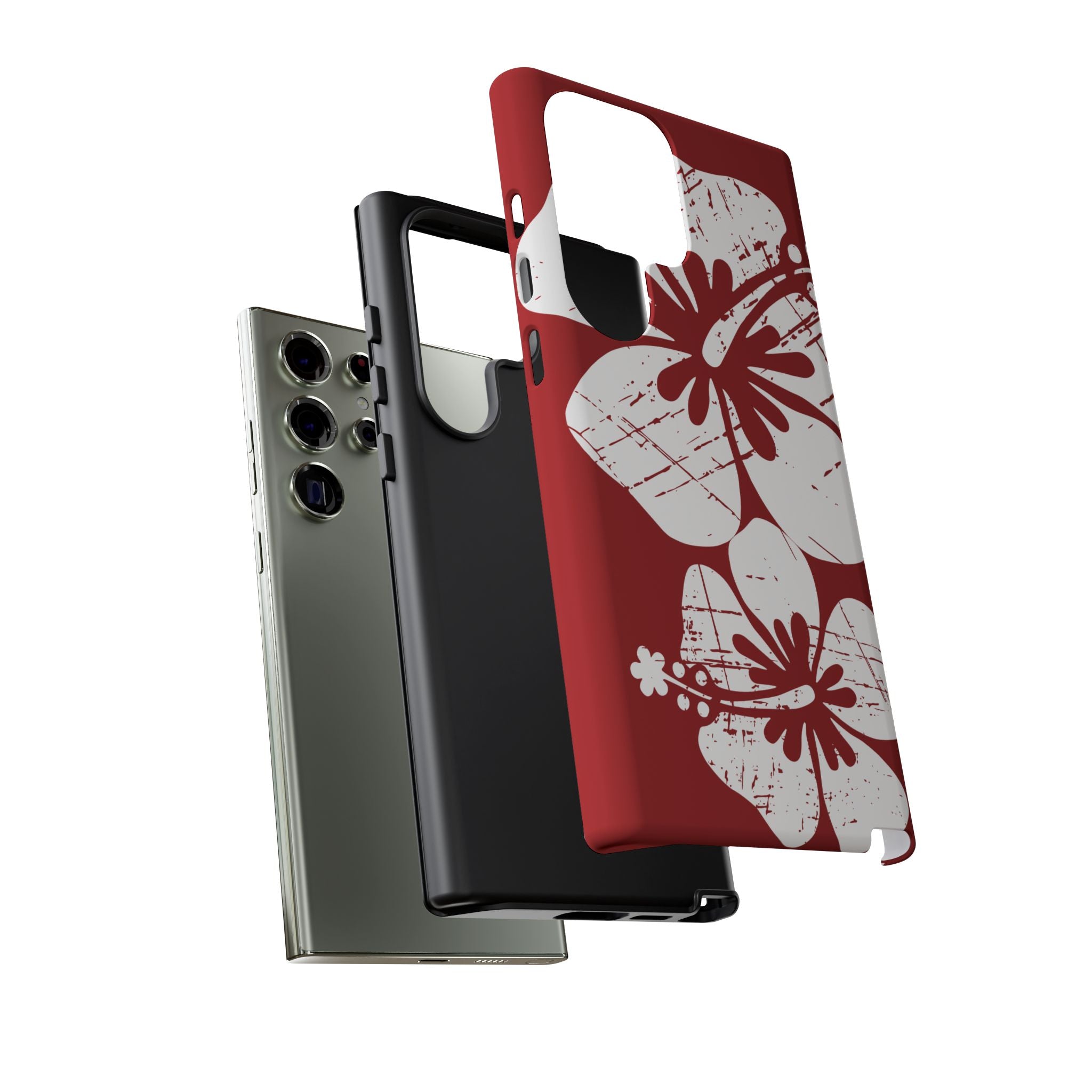 "The Classic Hibiscus" Phone Case - Destressed Red