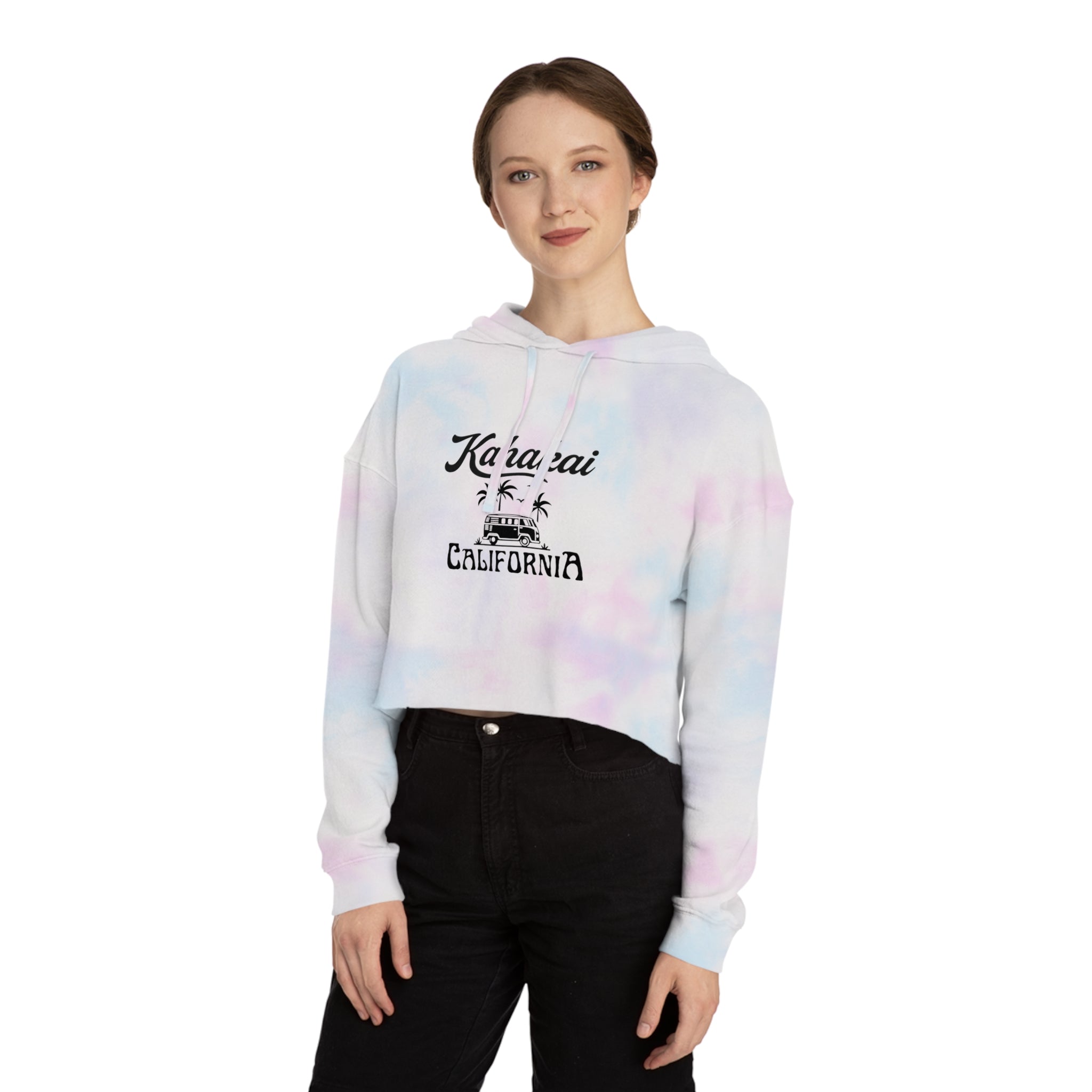 "Kahakai California Vibes" Cropped Hoodie Sweatshirt
