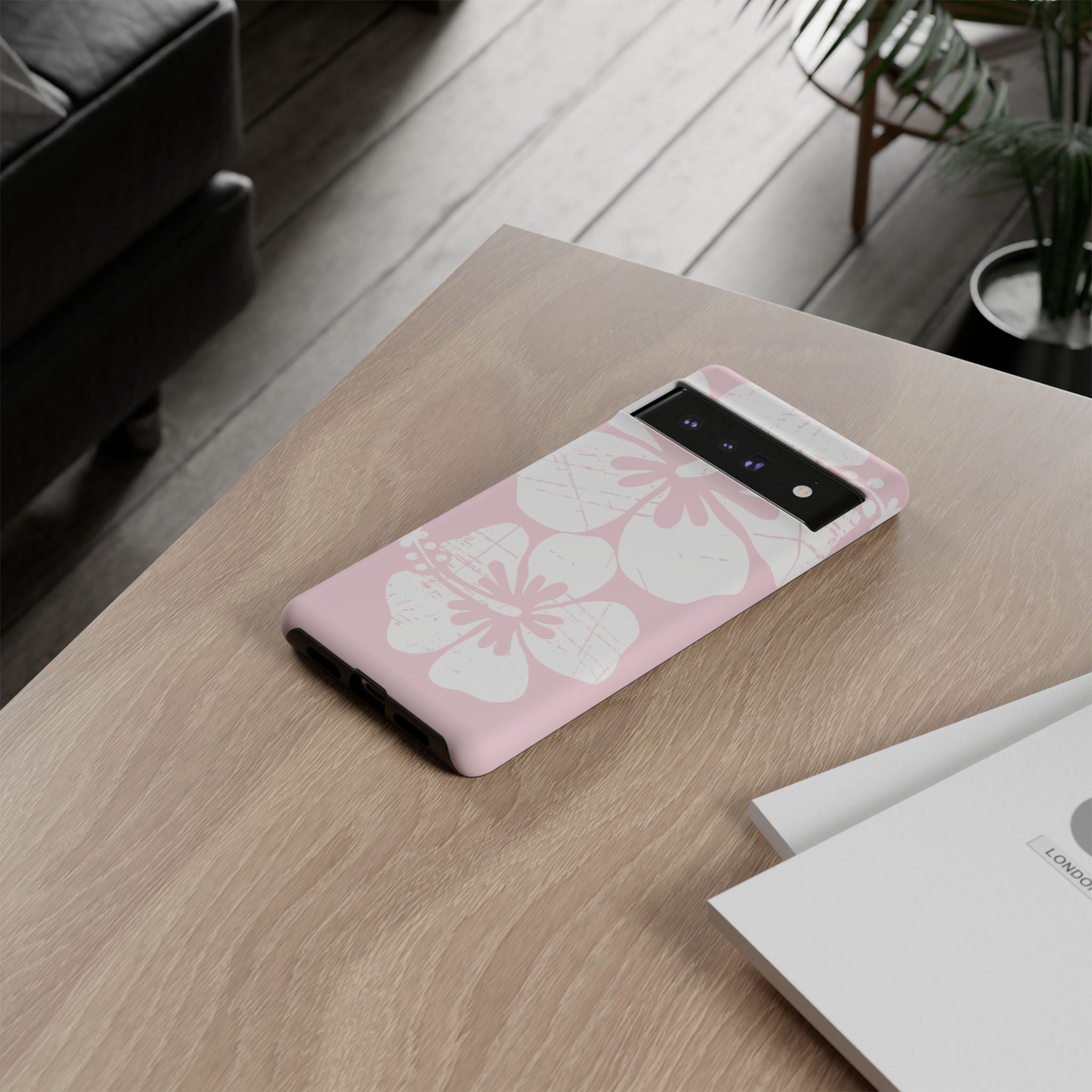 "The Classic Hibiscus" Phone Case - Distressed Pink
