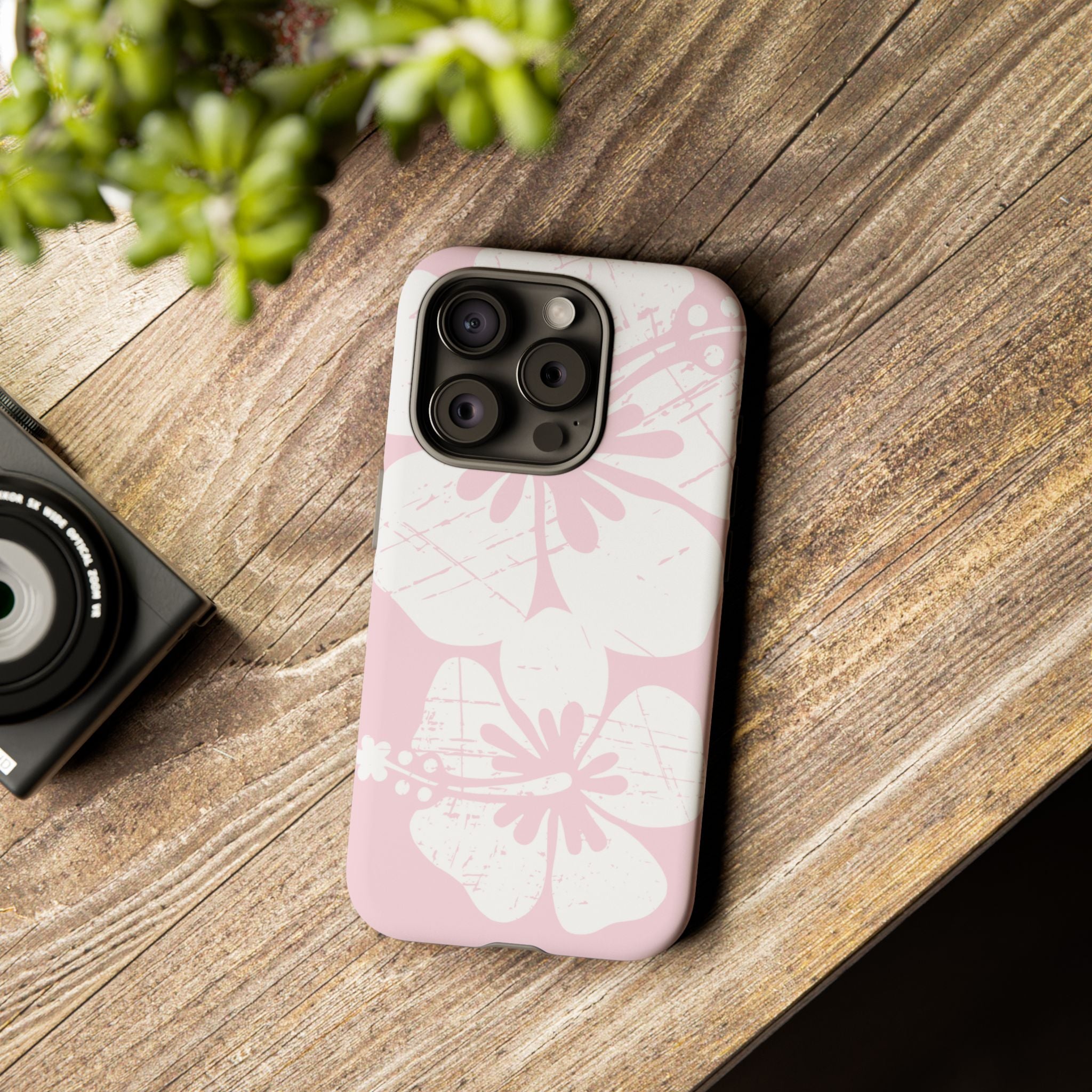 "The Classic Hibiscus" Phone Case - Distressed Pink