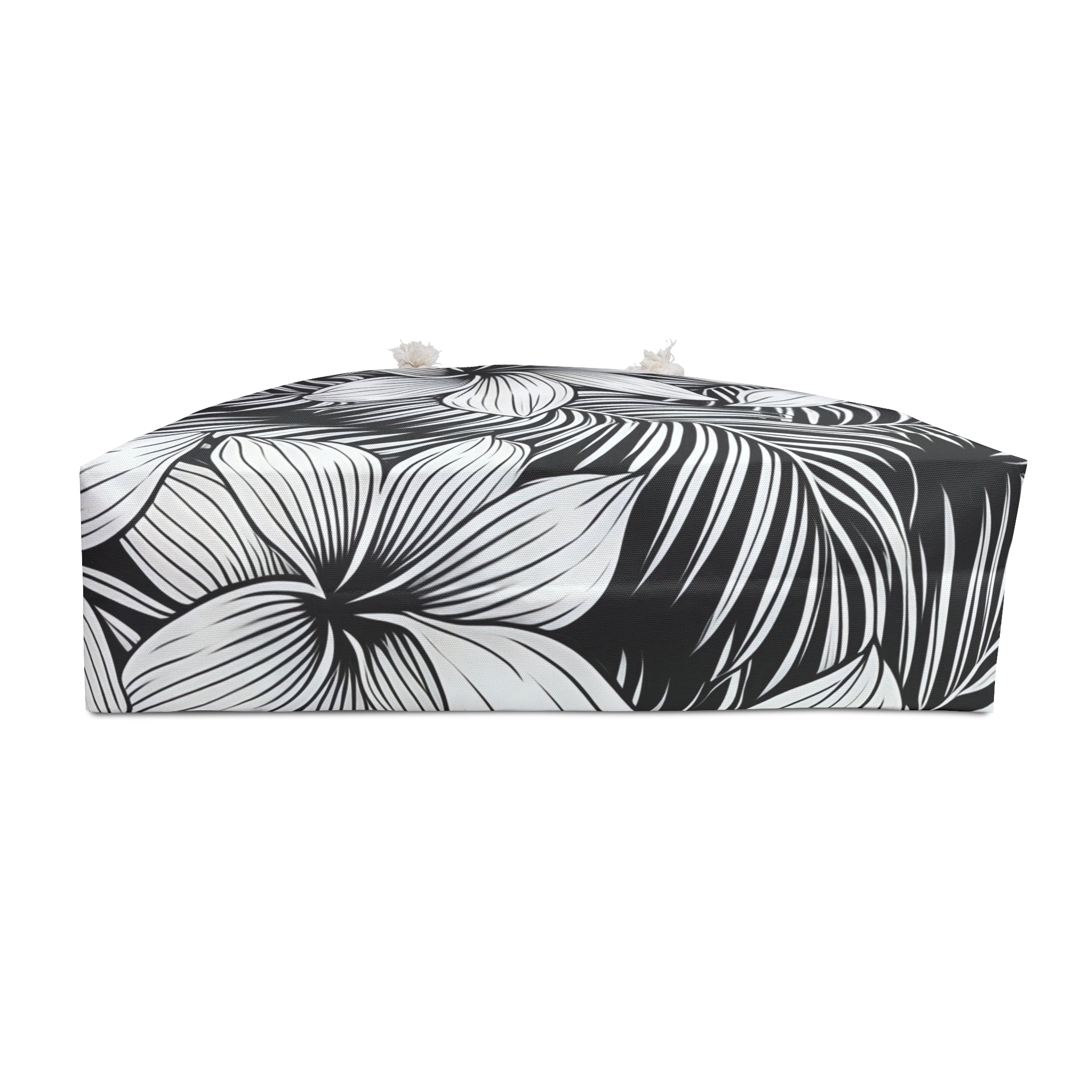 "The Plumeria" Beach Bag - Black and White