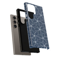 "Plumeria" Phone Case - Blue and White