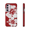 "The Classic Hibiscus" Phone Case -  Destressed Red