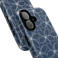 "Plumeria" Phone Case - Blue and White