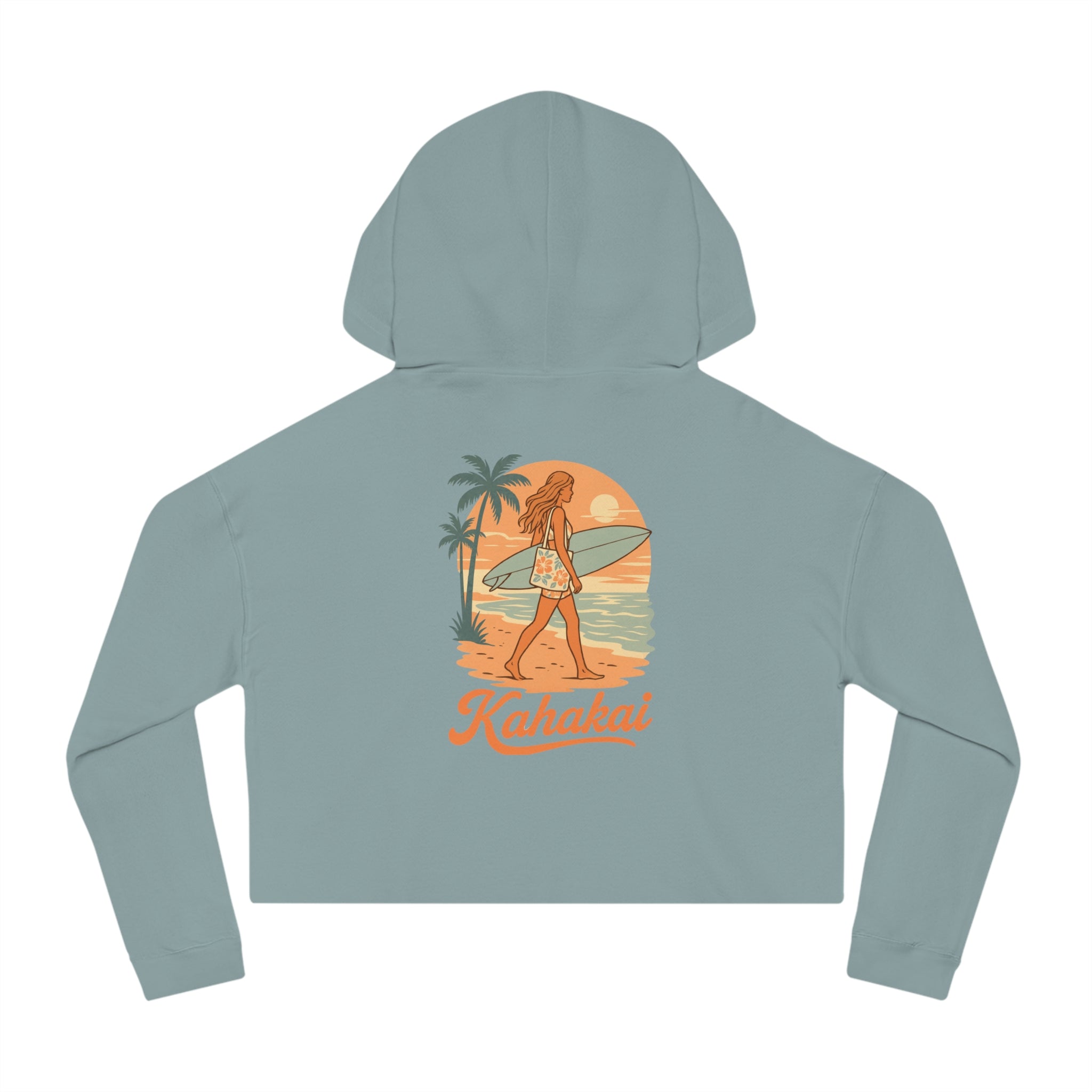 "Surfer Girl" Cropped Hoodie Sweatshirt