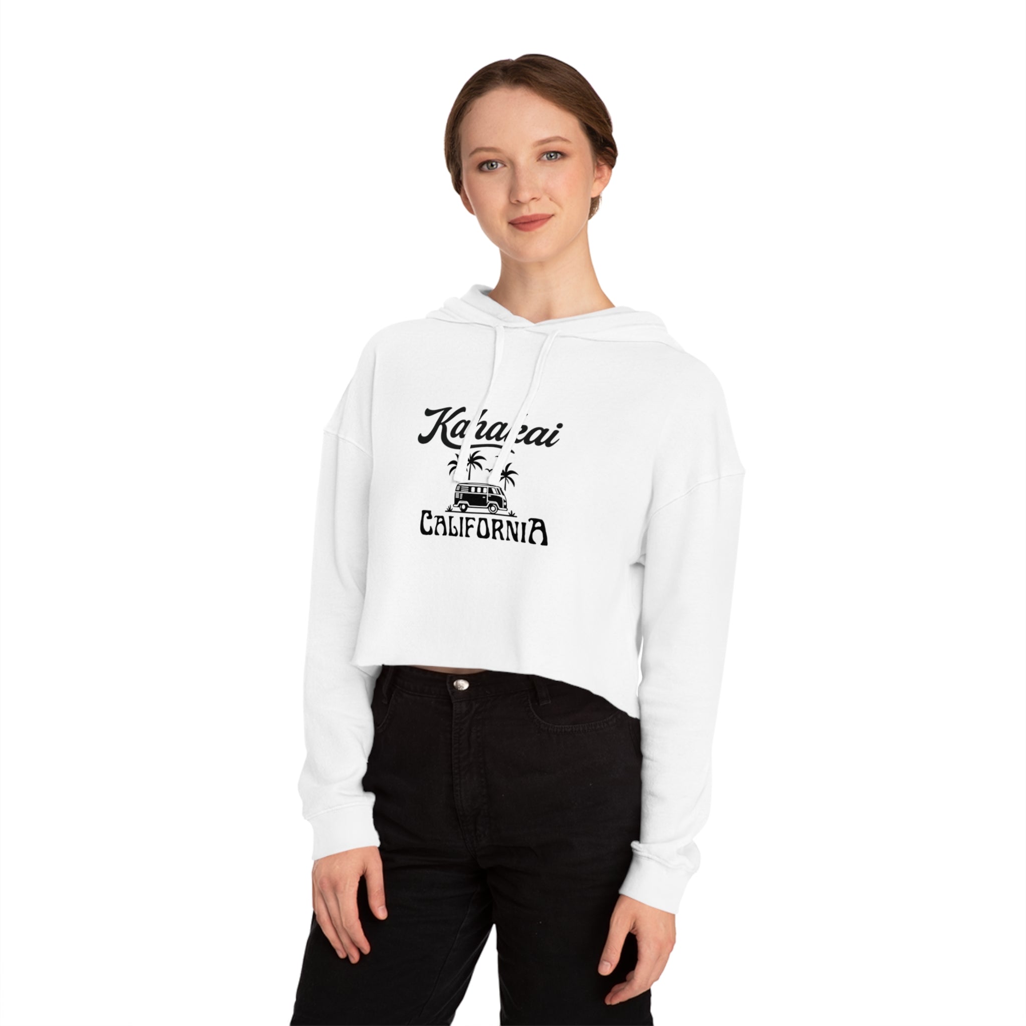 "Kahakai California Vibes" Cropped Hoodie Sweatshirt