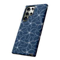"Plumeria" Phone Case - Blue and White