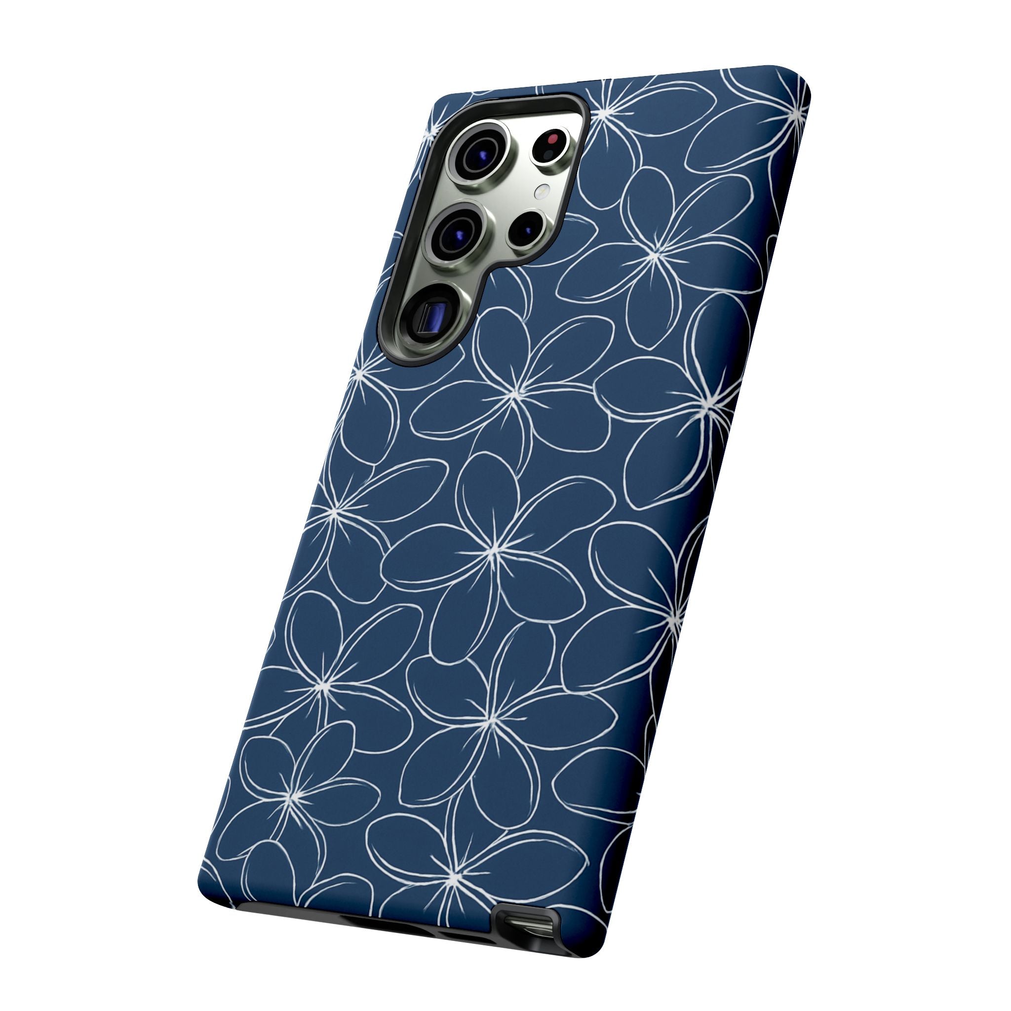 "Plumeria" Phone Case - Blue and White