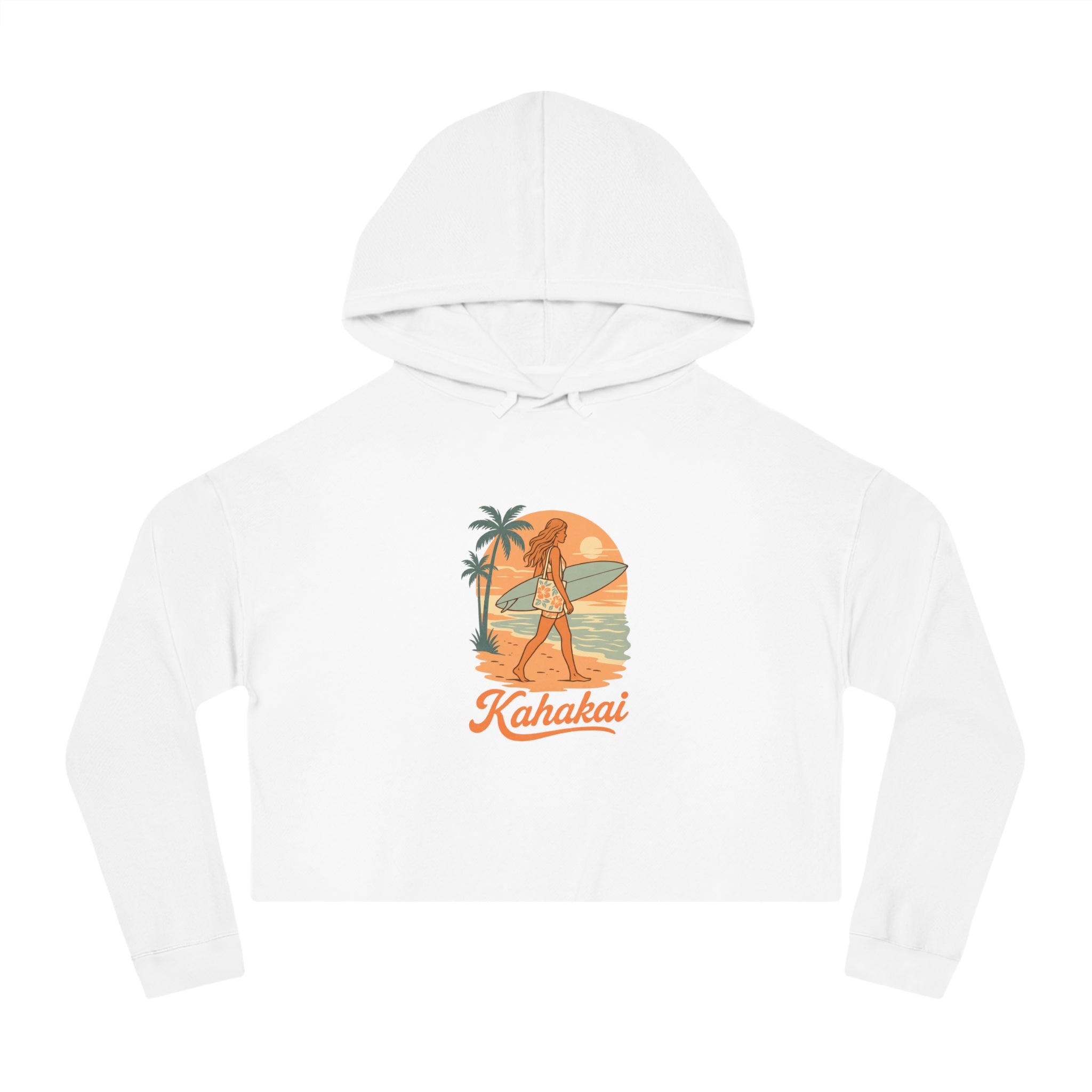 "Surfer Girl" Cropped Hoodie Sweatshirt