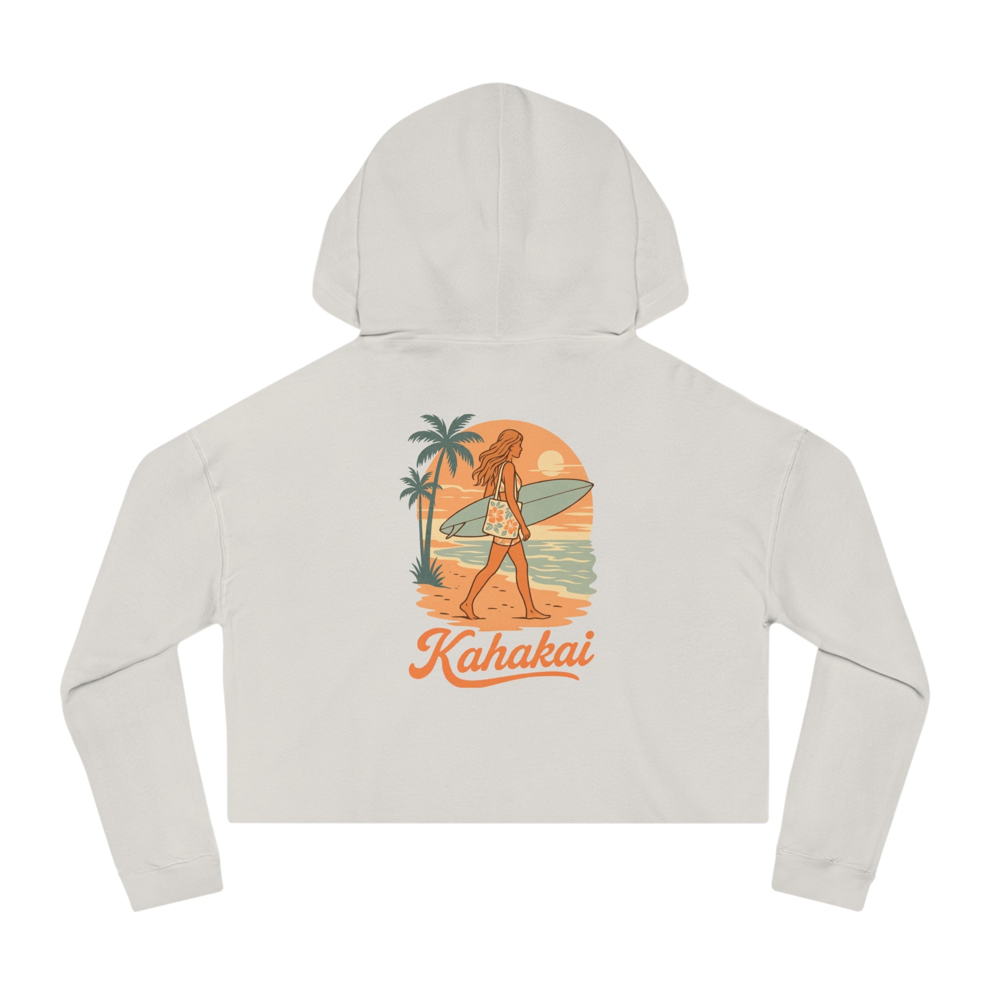 "Surfer Girl" Cropped Hoodie Sweatshirt